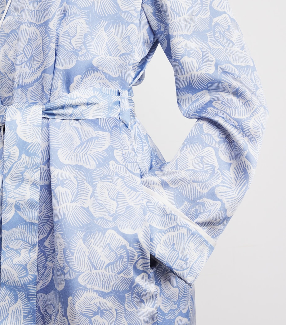 Silk Floral Robe BLU/BLUE Image 4