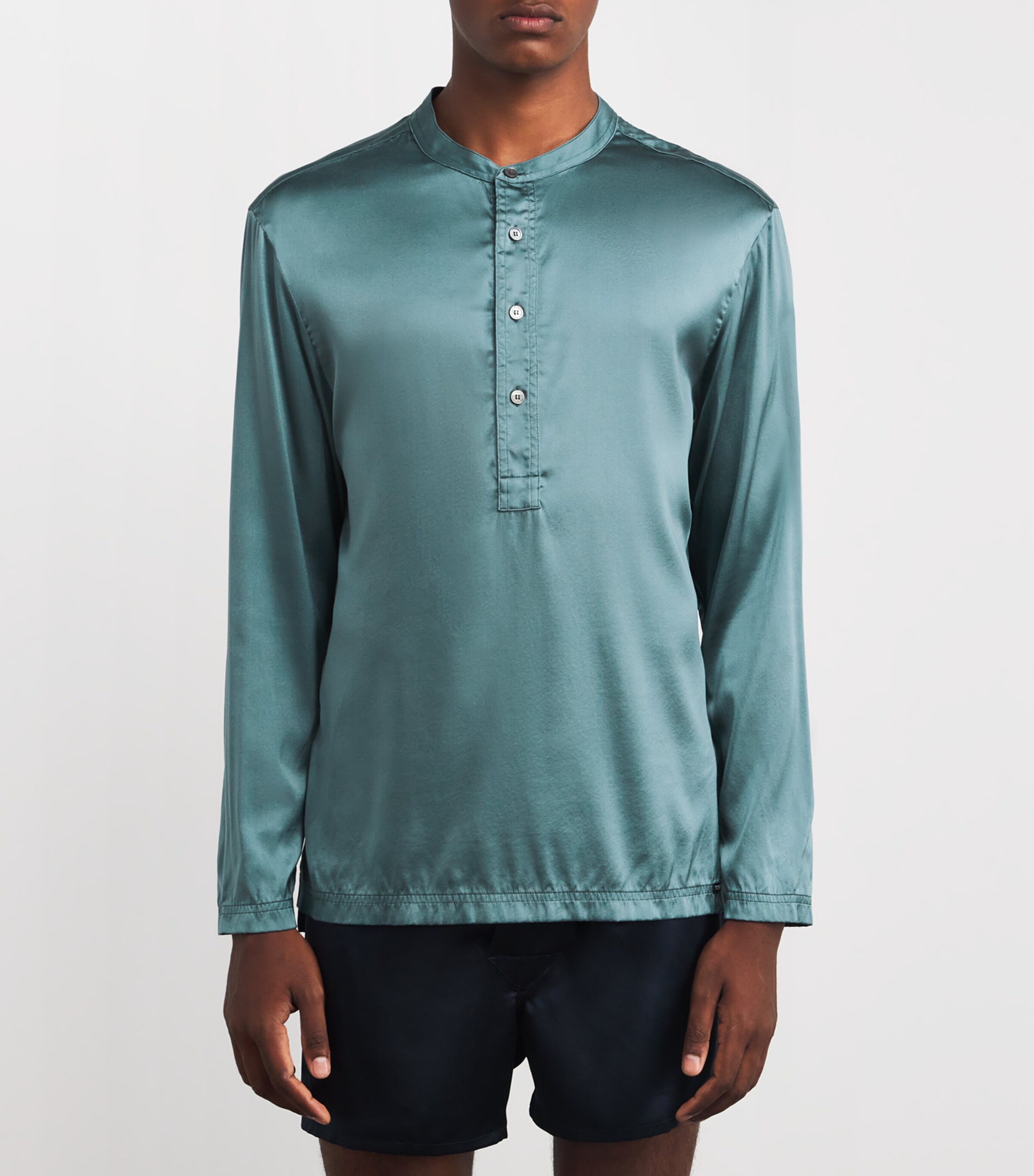 TOM FORD Silk Henley Pyjama Top | Men Clothing | Nightwear | Pyjamas | Loungewear | T-Shirts | Long Sleeve T-Shirts | Designers | Tom Ford TOM FORD Silk Henley Pyjama Top | Men Clothing | Nightwear | Pyjamas | Loungewear | T-Shirts | Long Sleeve T-Shirts | Designers | Tom Ford