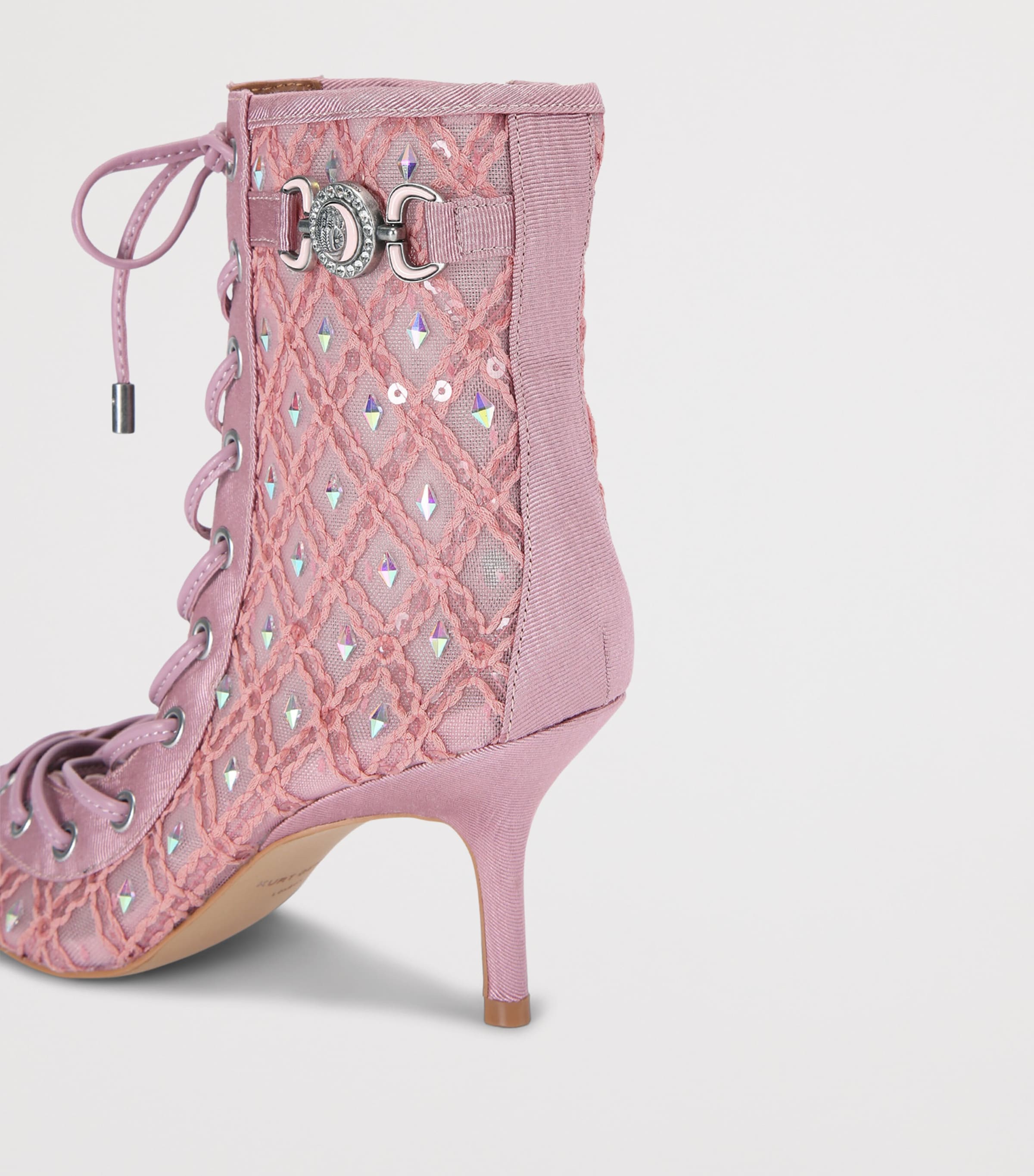 Embellished Mansion Corset Ankle Boots PALE PINK Image 2