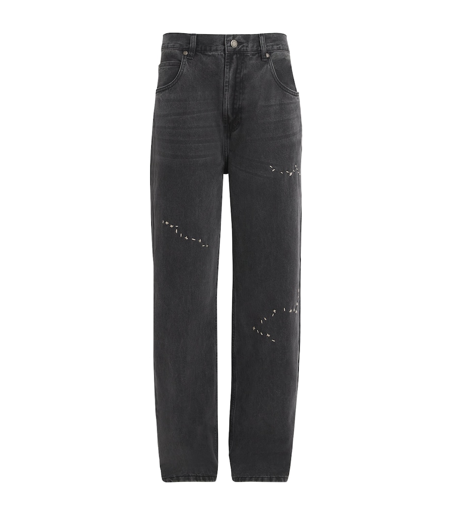 DOMREBEL Mens Jerk Bootcut Jeans Faded Black Image 1