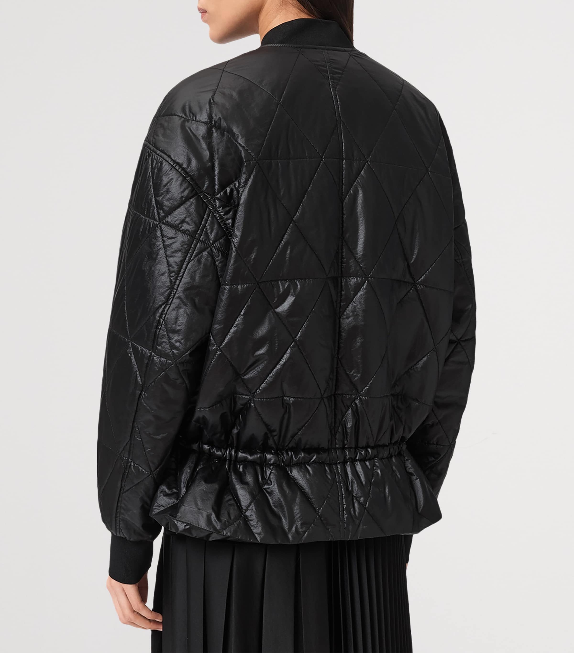 Quilted Alii Bomber Jacket BLACK Image 5