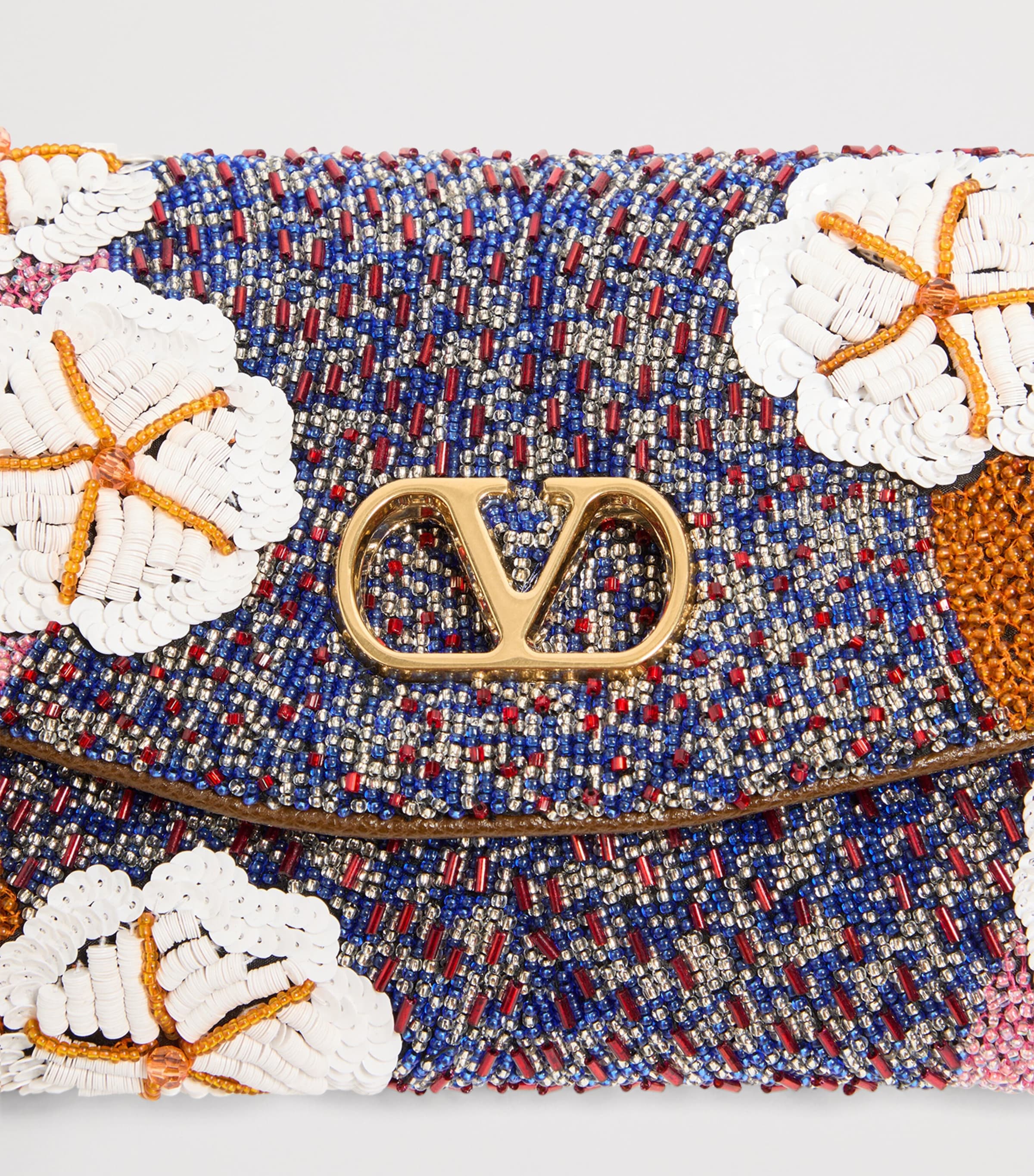 Valentino Garavani Silk Sequin and Bead DeVain Shoulder Bag Image 8