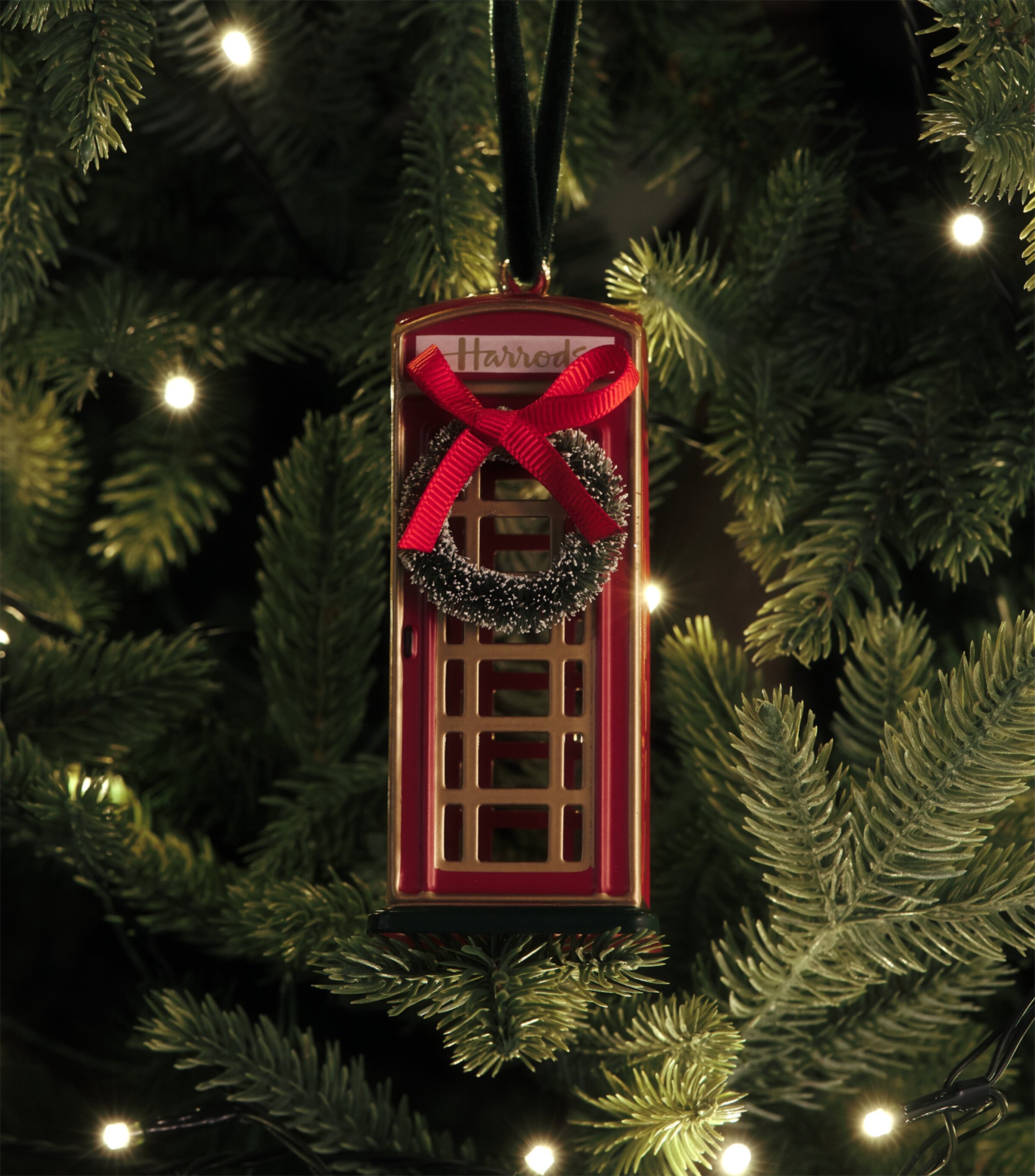 Harrods Phone Box Tree Decoration Red Image 3