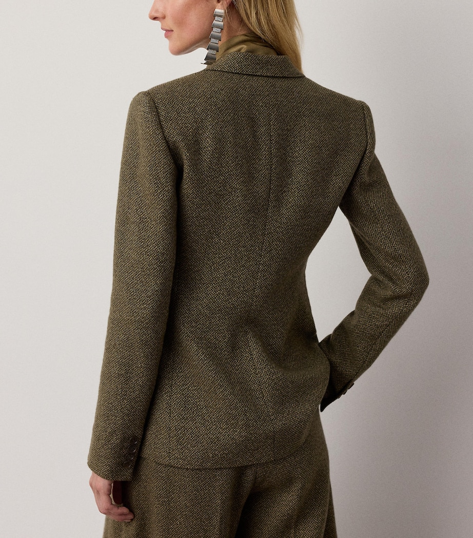 Ralph Lauren Collection Womens Linen-Cashmere-Silk Twill Parker Blazer Cypress Multi Image 3