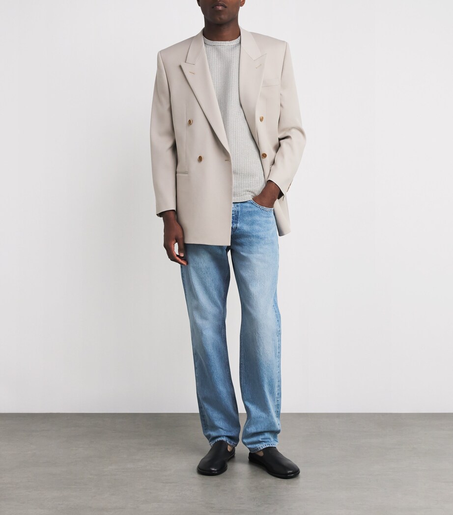 Cotton Jacquard-Stripe T-Shirt WHITE/NAVY STRIPE Image 2