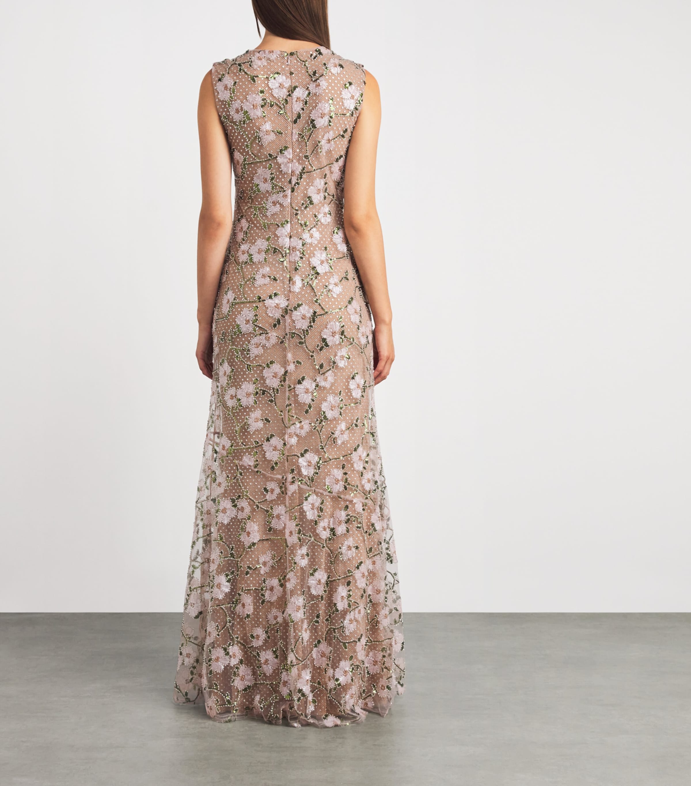Self-Portrait Womens Sequin-Embellished Rhinestone Maxi Dress Pink Image 4
