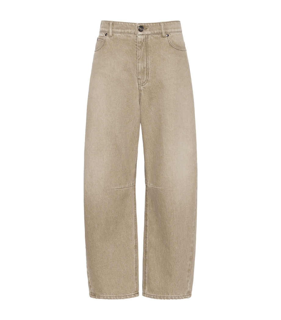 Weekend Max Mara Womens Barrel Jeans Beige Image 1