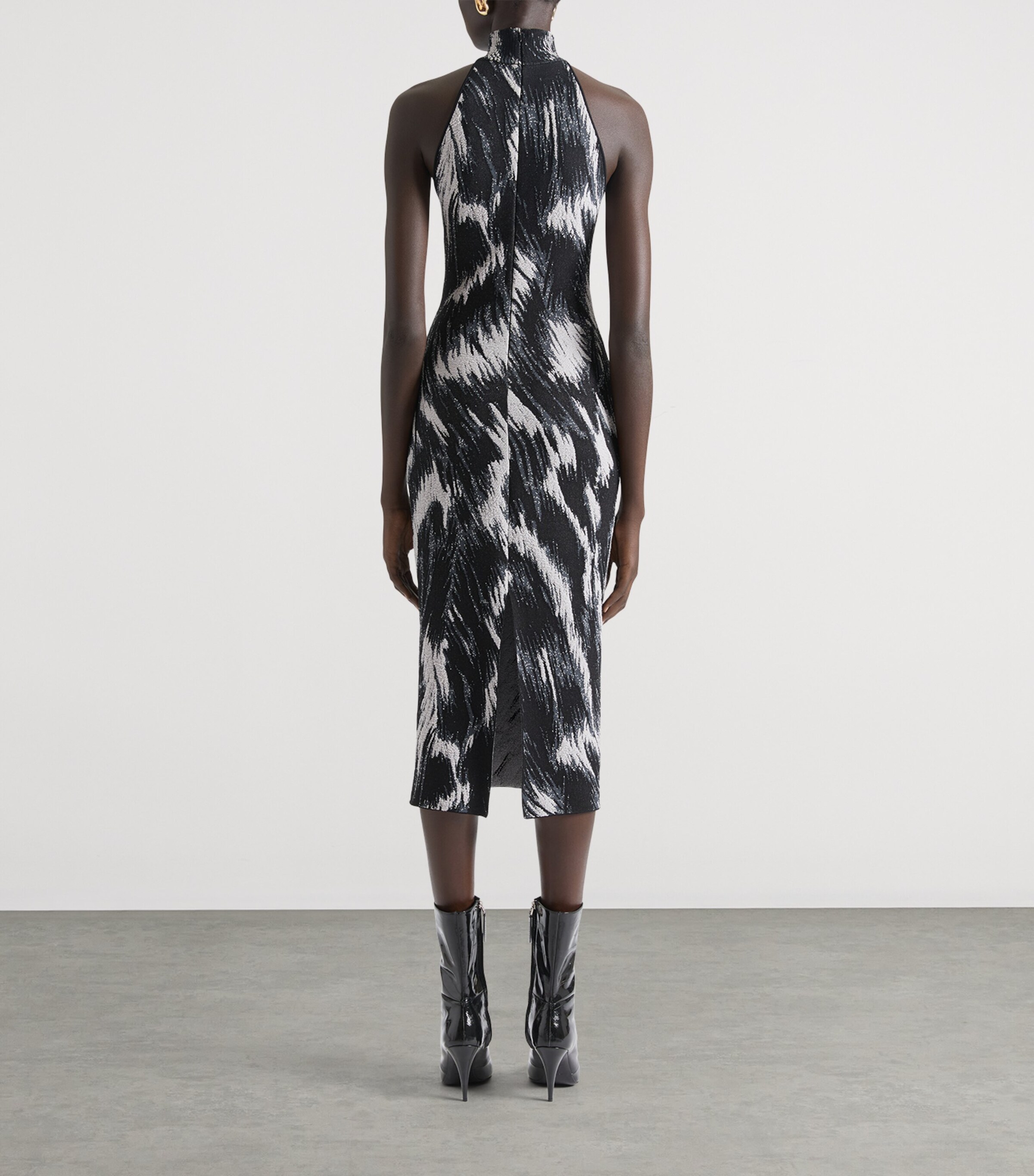 Knit Animal Midi Dress GREY MIX Image 3