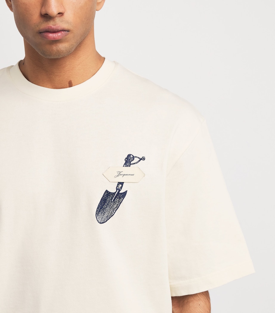 Cotton Embroidered Pelle T-Shirt EMB SHOVEL O/W-1NZ Image 6