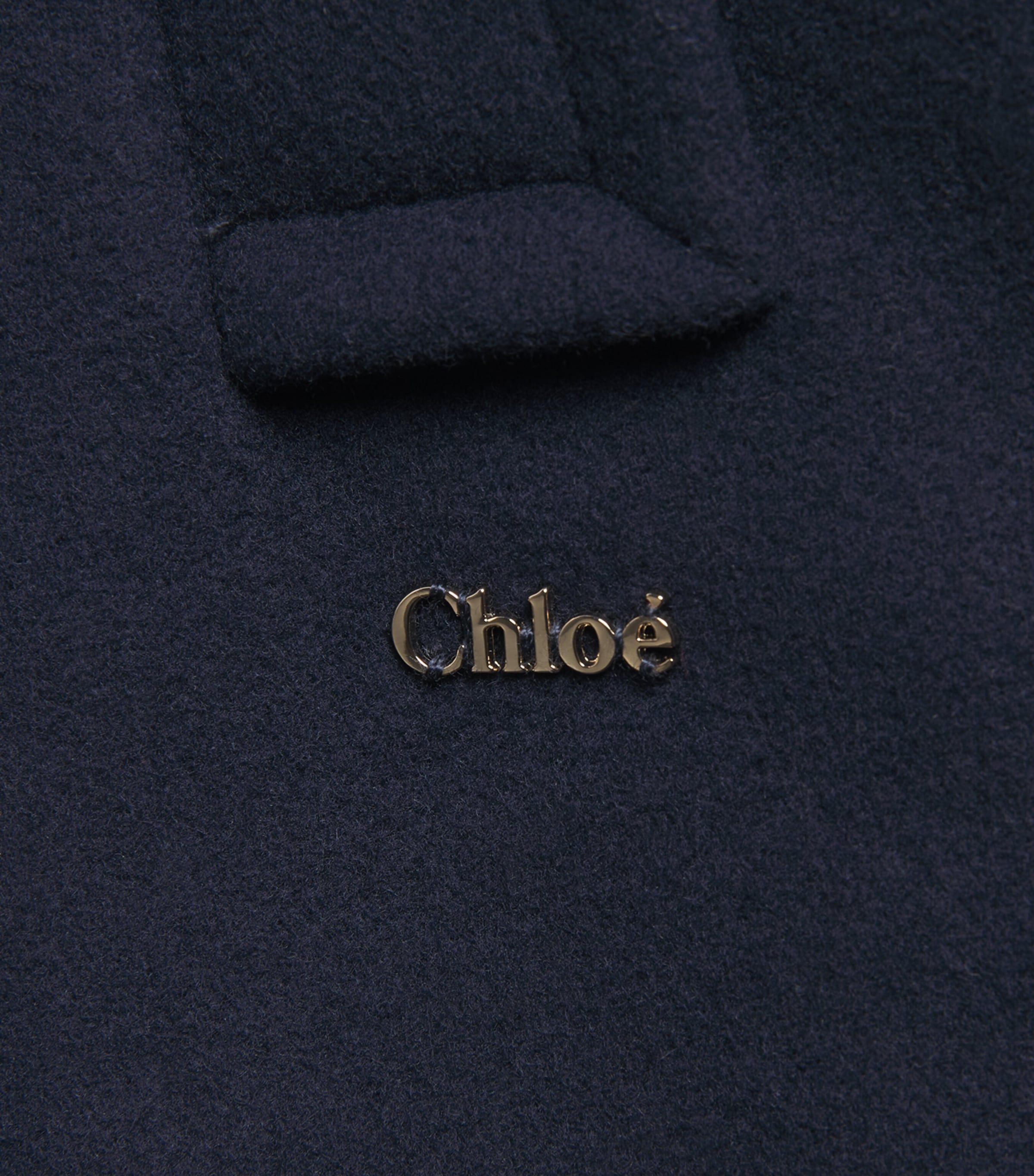 Chloé Kids Wool-Blend Pea Coat (4-14 Years) Navy Image 3
