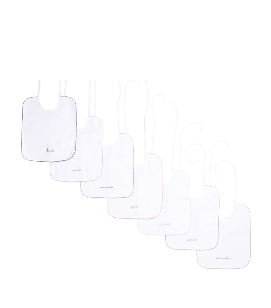 Cotton Days of the Week Bib Set BLANC Image 1