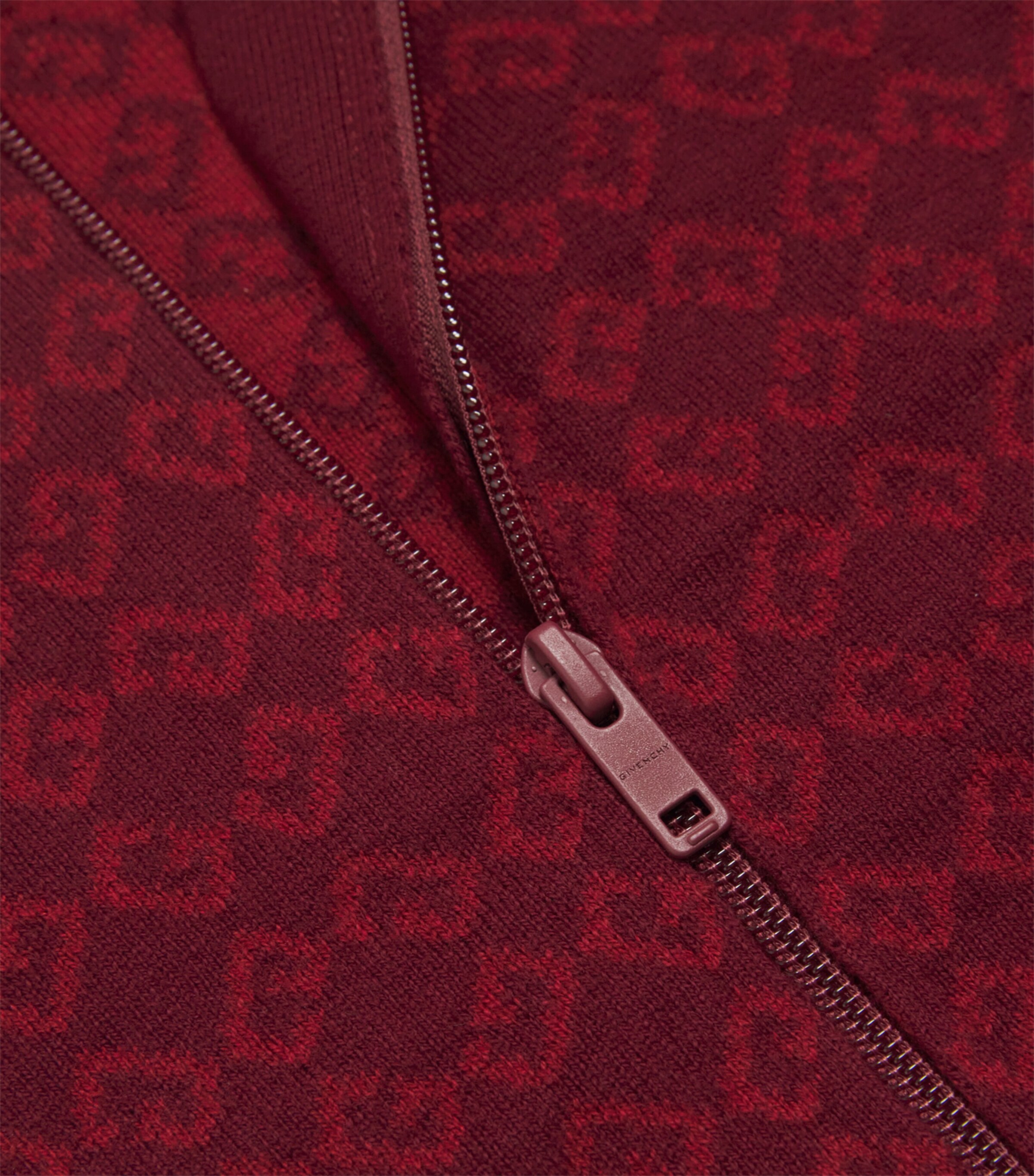 Cotton-Cashmere 4G Zip-Up Cardigan (4-12+ Years) CRIMSON Image 3