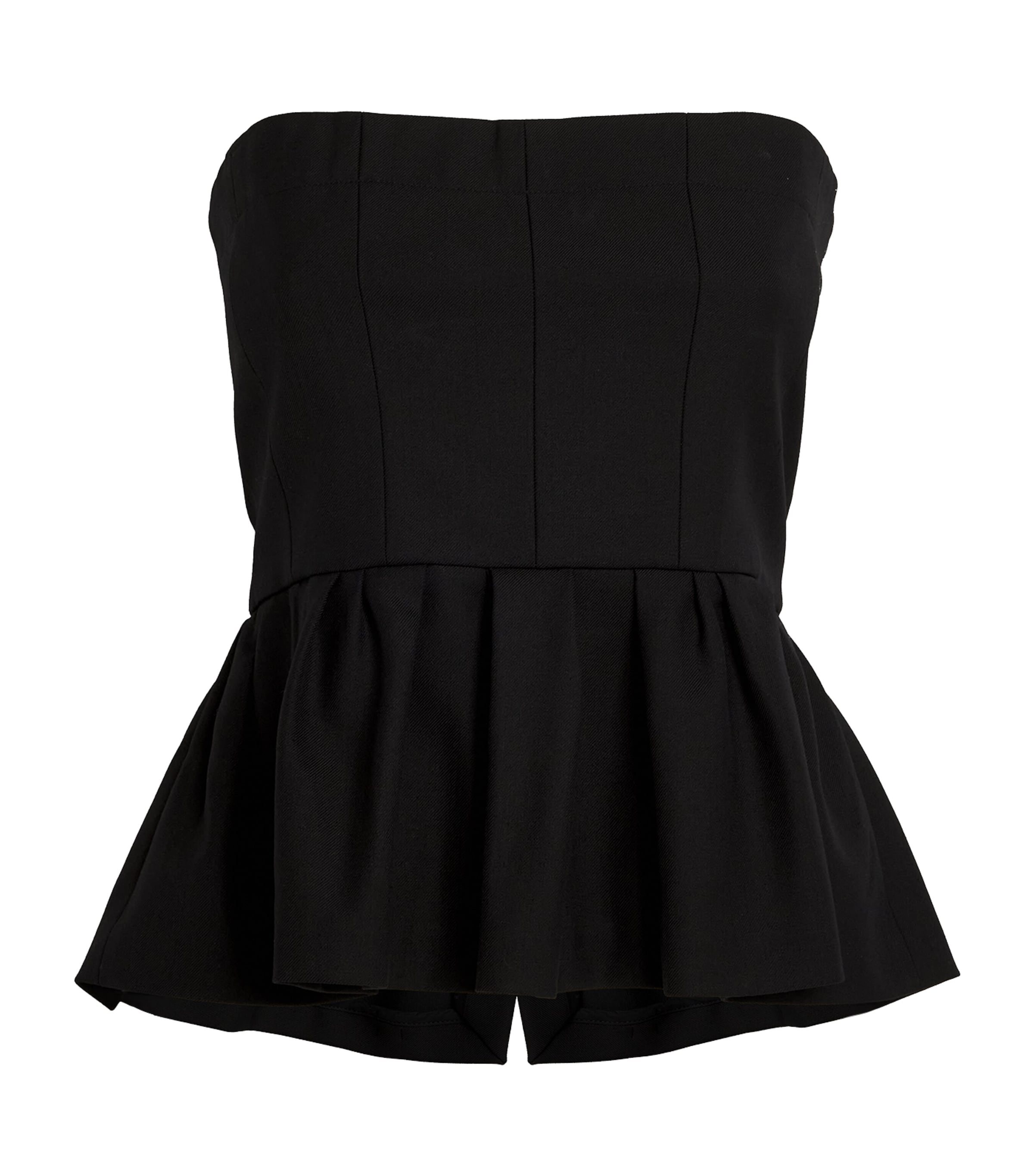 Shop Maje Bustier Peplum Top In Black