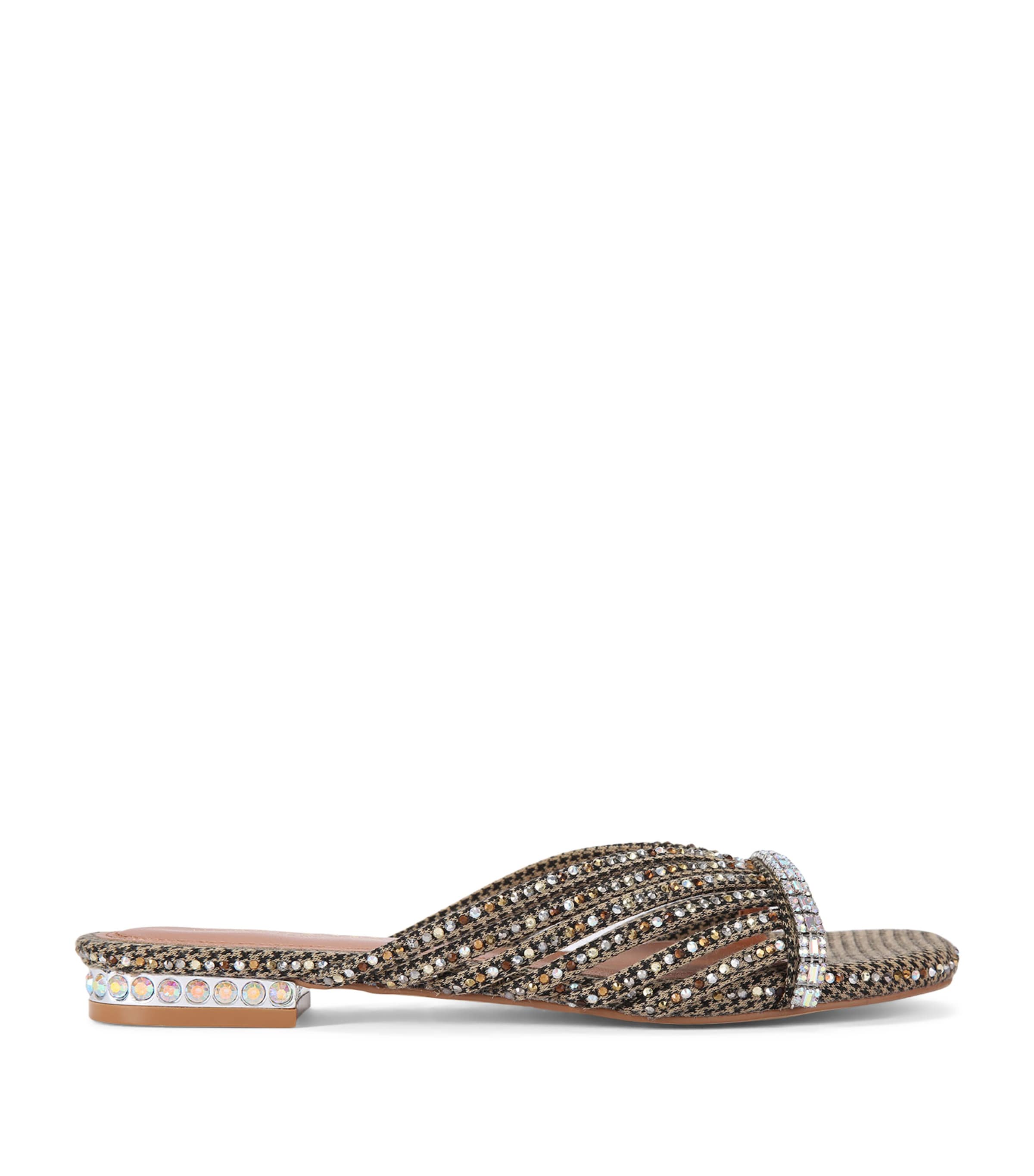 Kurt Geiger London Crystal Strap Mules Beige Comb Image 1