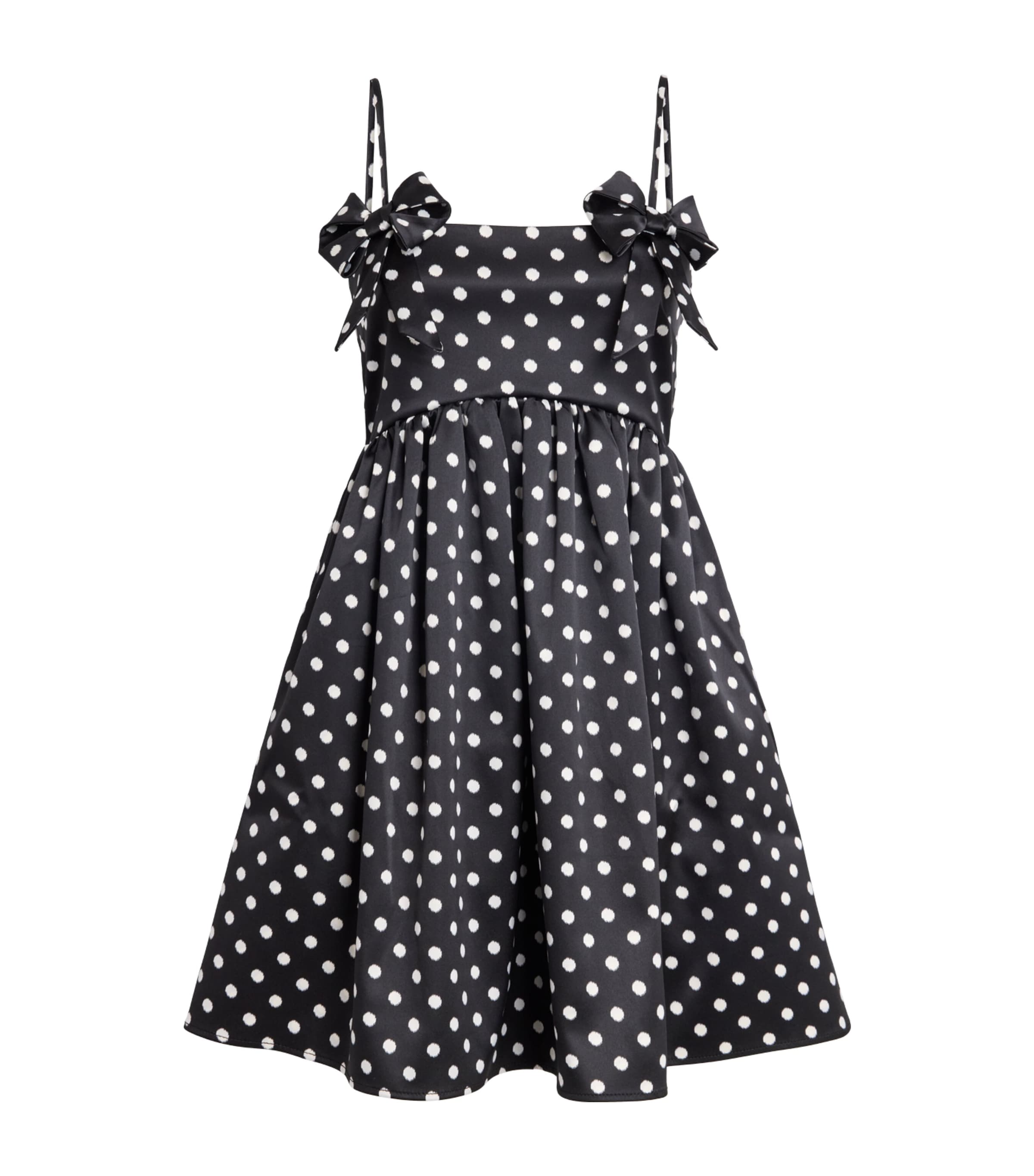 Satin Polka-Dot Mini Dress 099 BLACK Image 1