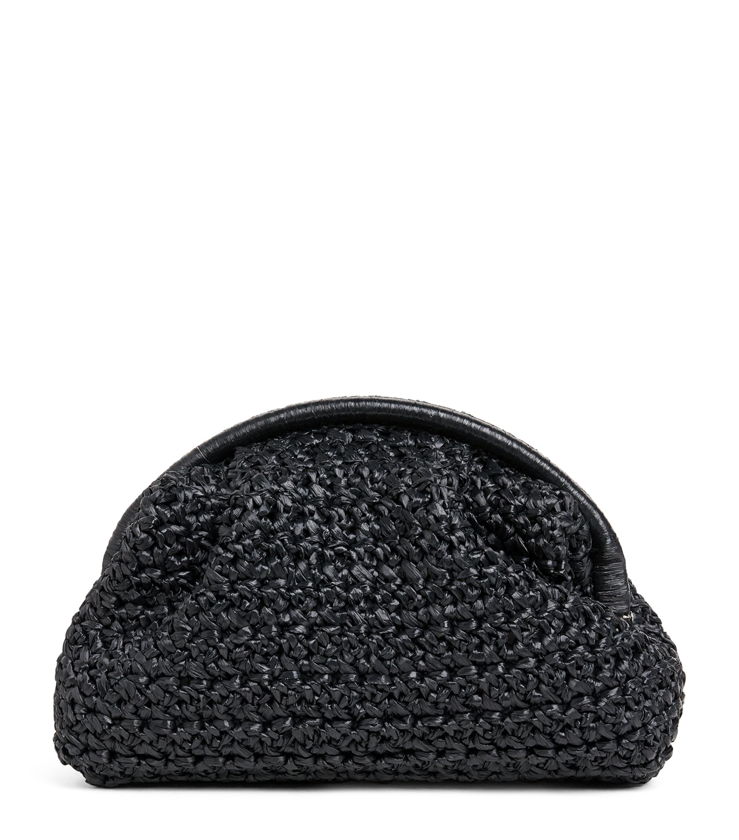 Eleventy Raffia Woven Clutch Bag Nero Image 1