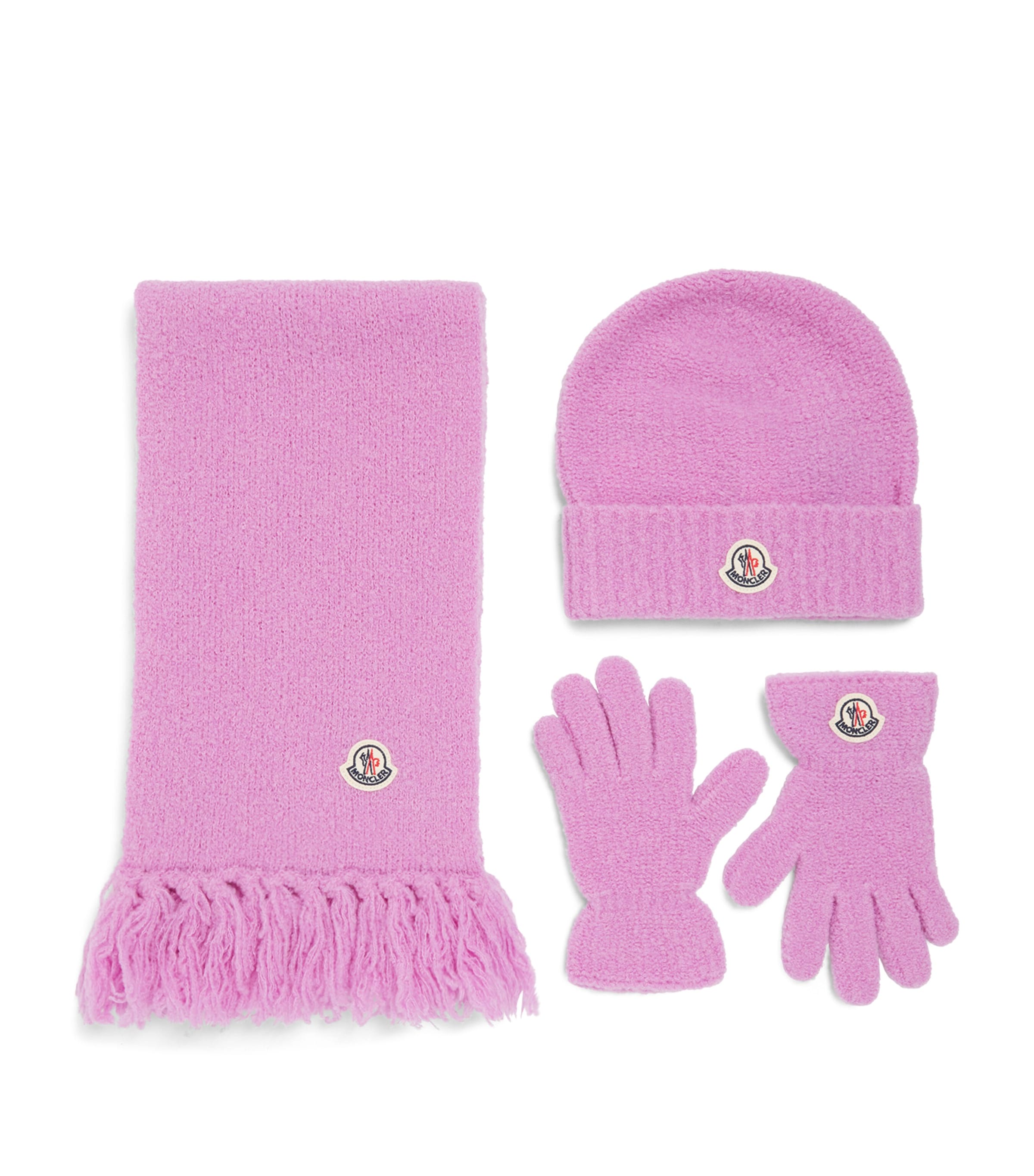 Moncler Enfant Wool Beanie, Scarf and Gloves Set Image 1