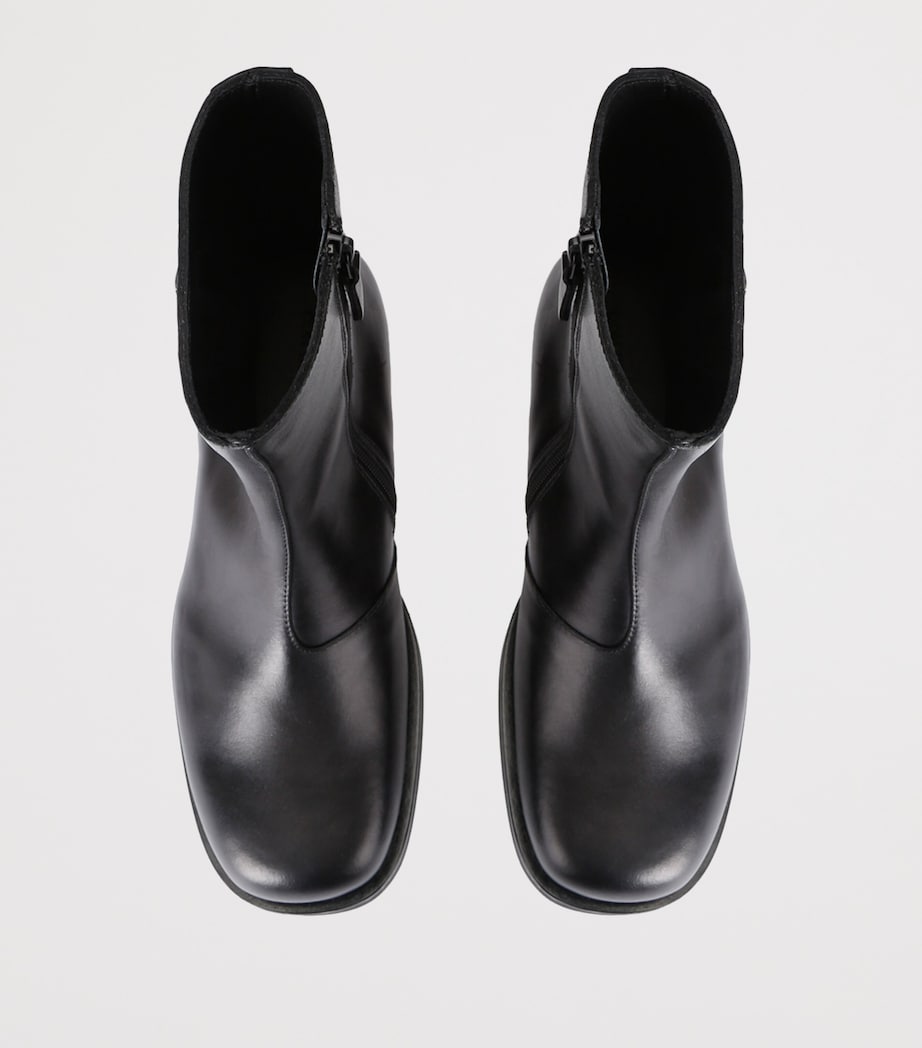 Leather Camion Ankle Boots BLACK Image 4