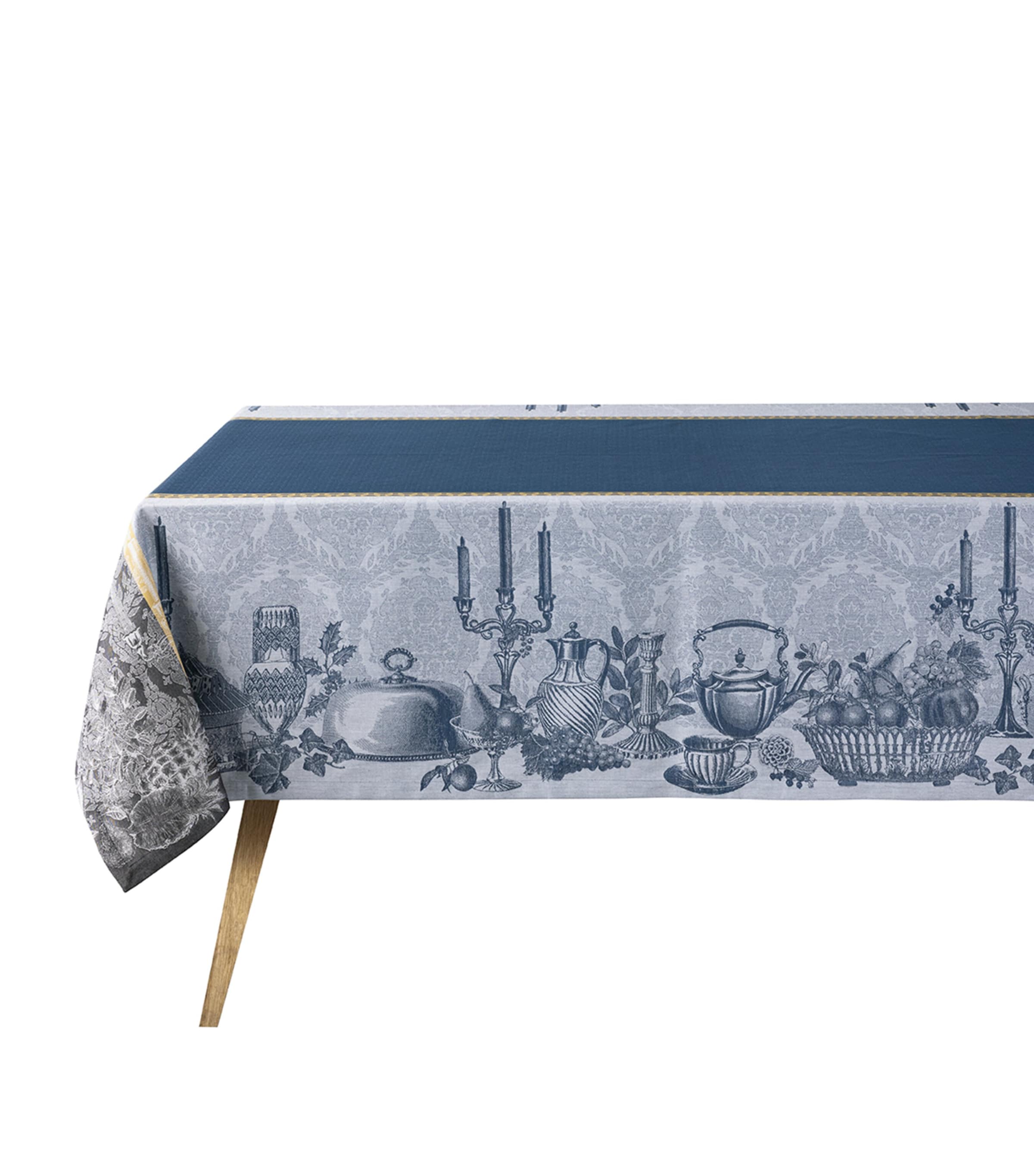 Shop Le Jacquard Français Cotton Festin Tablecloth In Blue