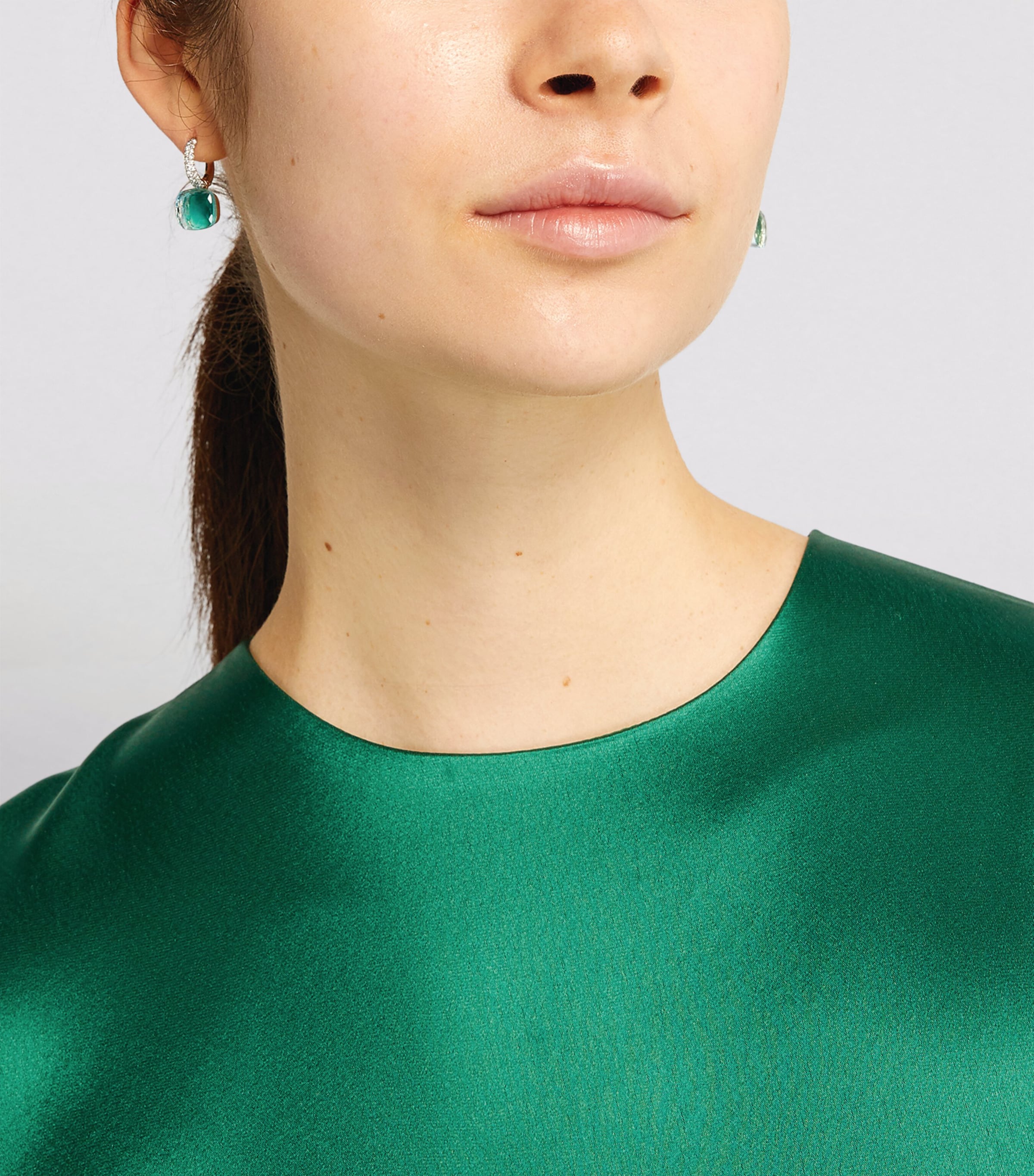 White Gold, Diamond, Blue Topaz and Agate Nudo Classic Drop Earrings B0YAV Image 4