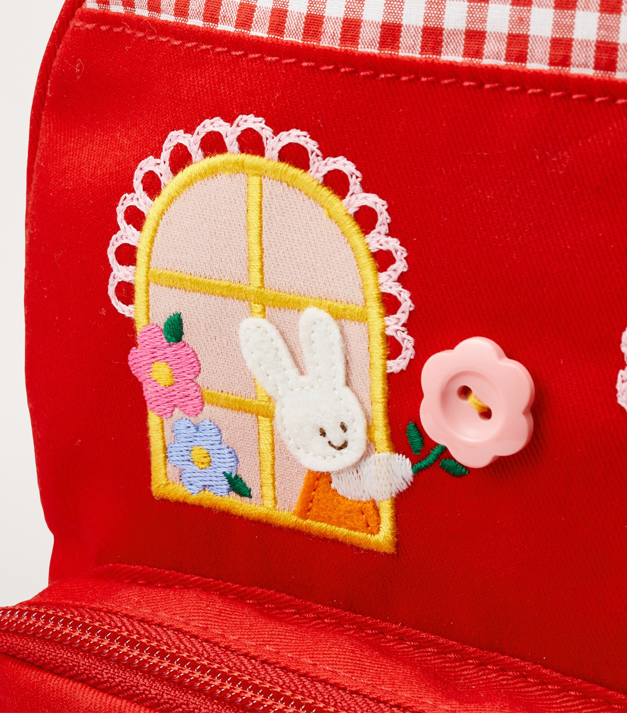 Miki House Red Patch-Detail Backpack | Harrods ZM display picture 2