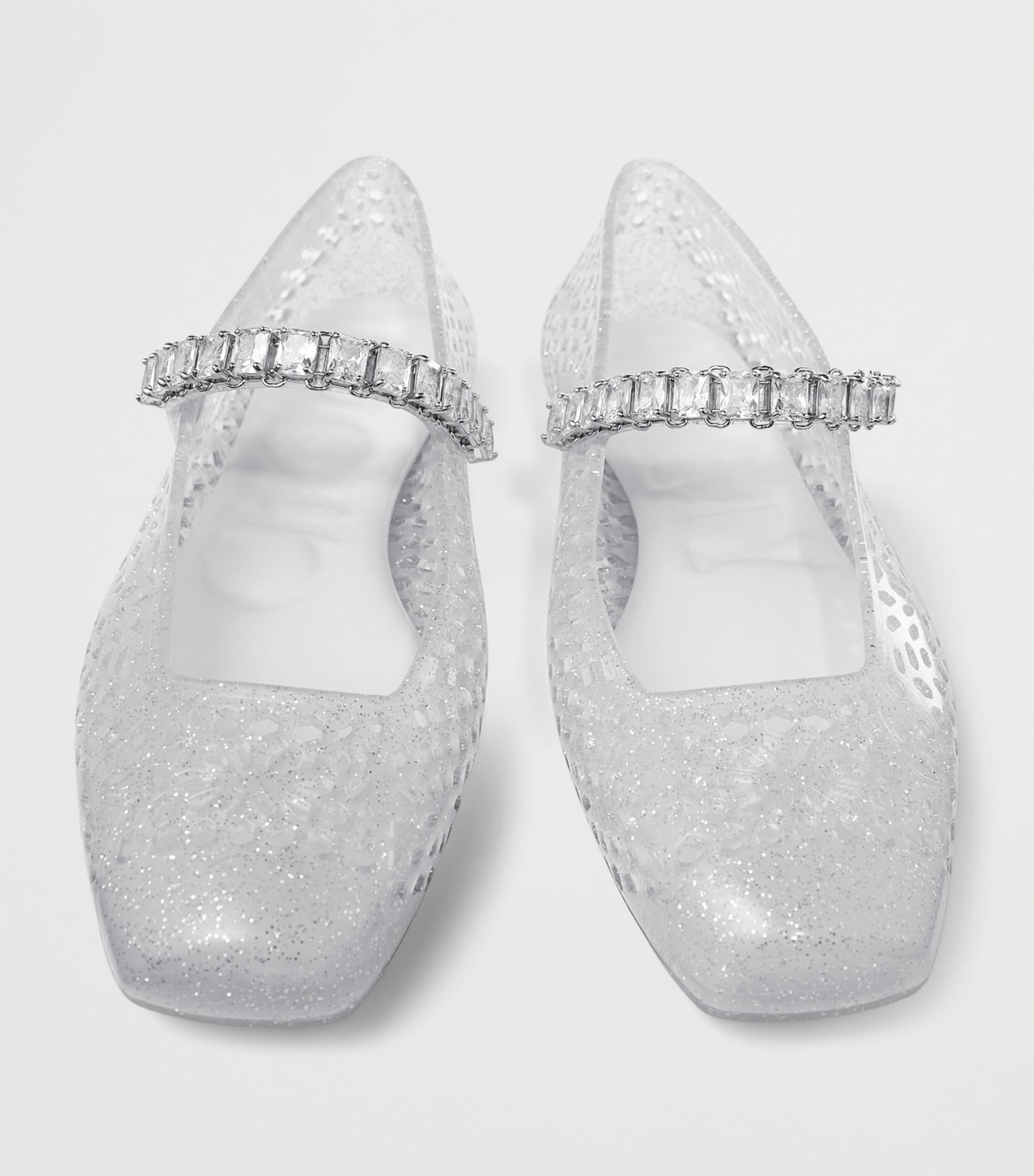 Jimmy Choo The Jelly Ballet Flats Clear/silver Mix/cry Image 2