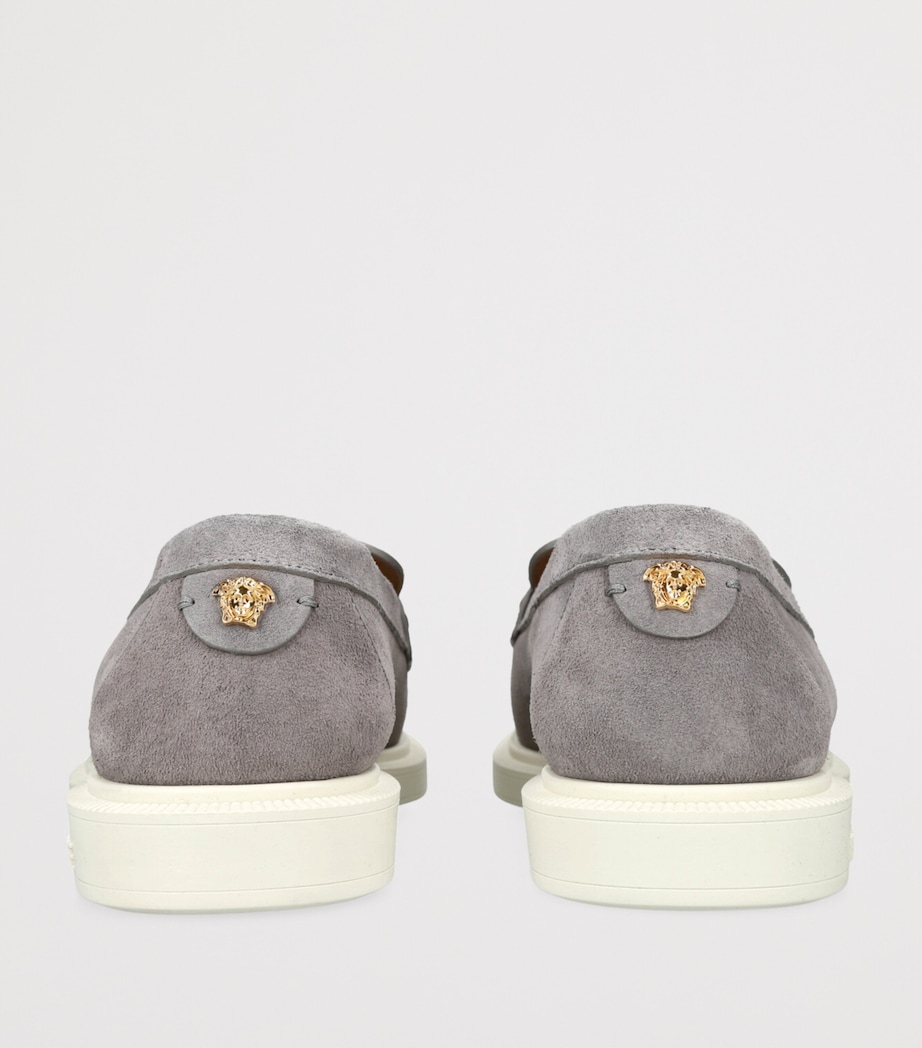 Suede Greco Monogram Loafers GREY Image 2