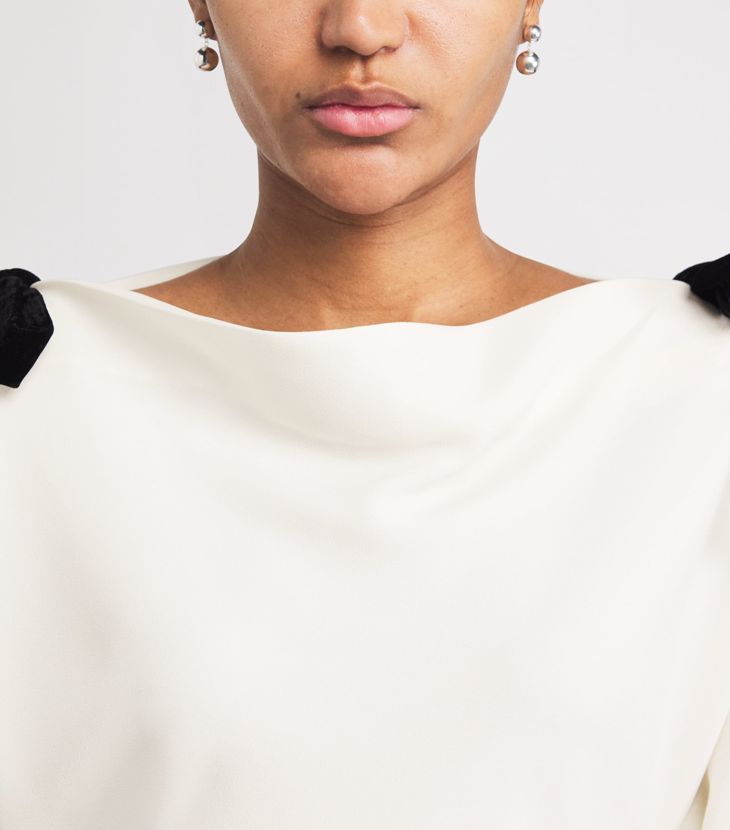 Shoulder-Tie Marlee Blouse IVORY MULTI Image 6