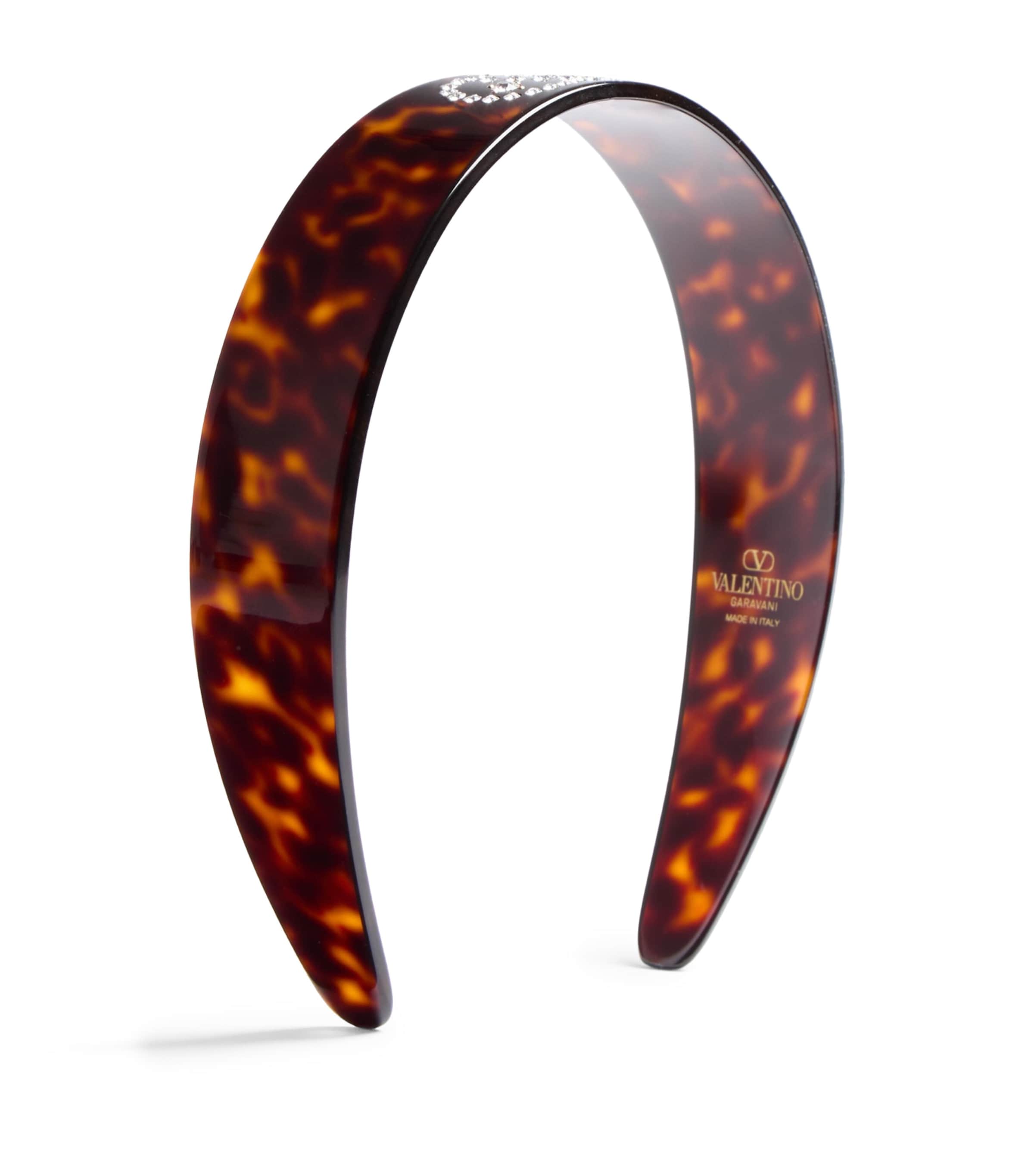 Valentino Logo Headband In Brown