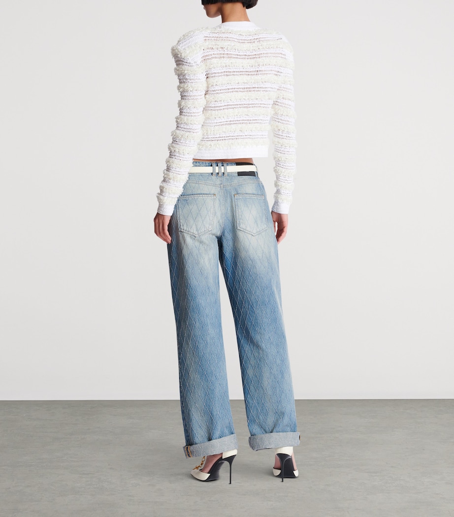 Tweed Cropped Cardigan 0FA BLANC Image 3