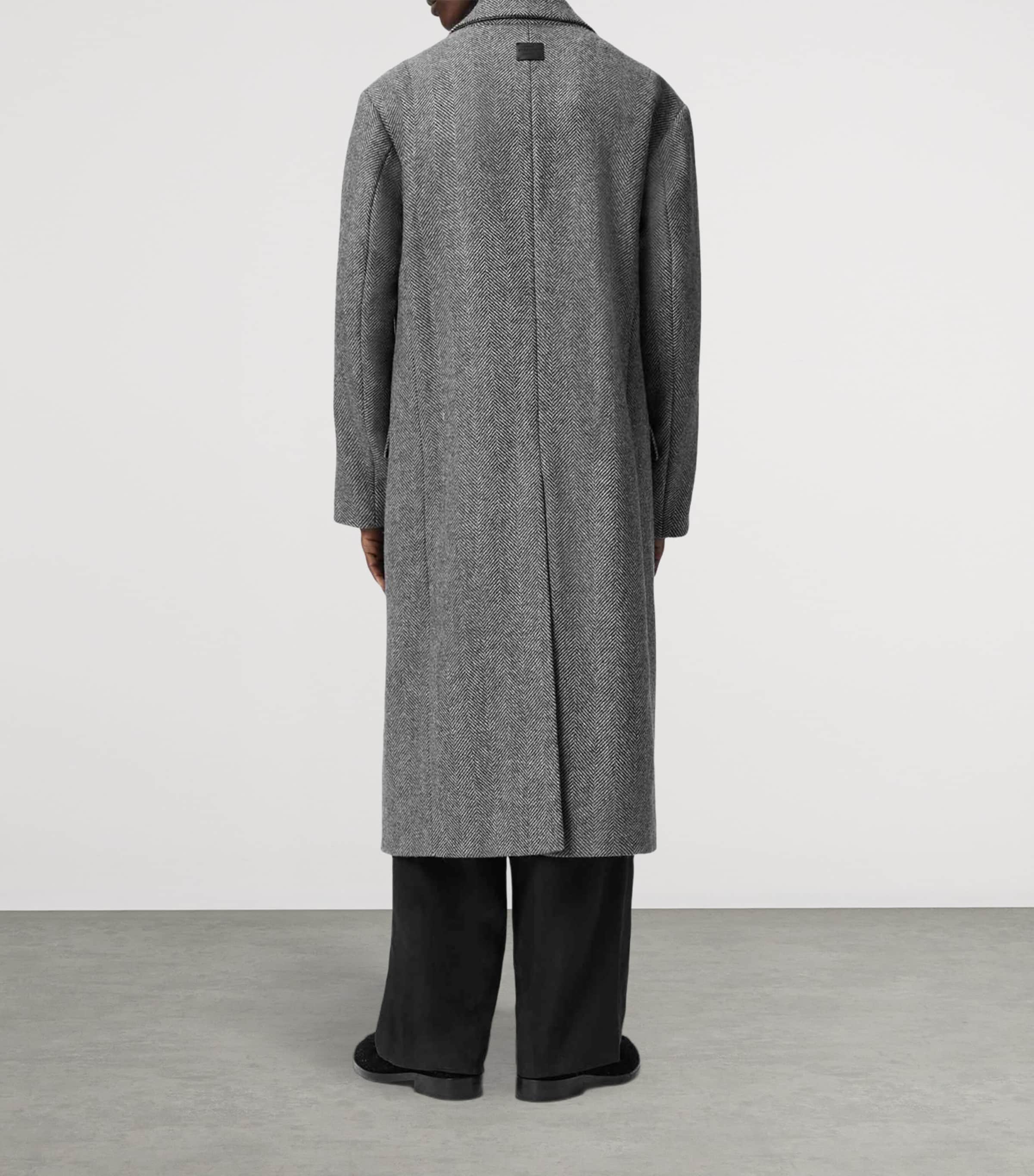 Oversized Wool Ezra Coat BLACK/WHITE Image 3