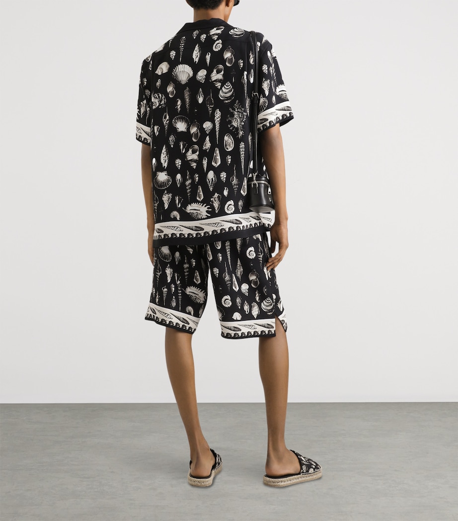 Silk Seashell Print Shorts HN5PI-CONCHIGLI Image 4