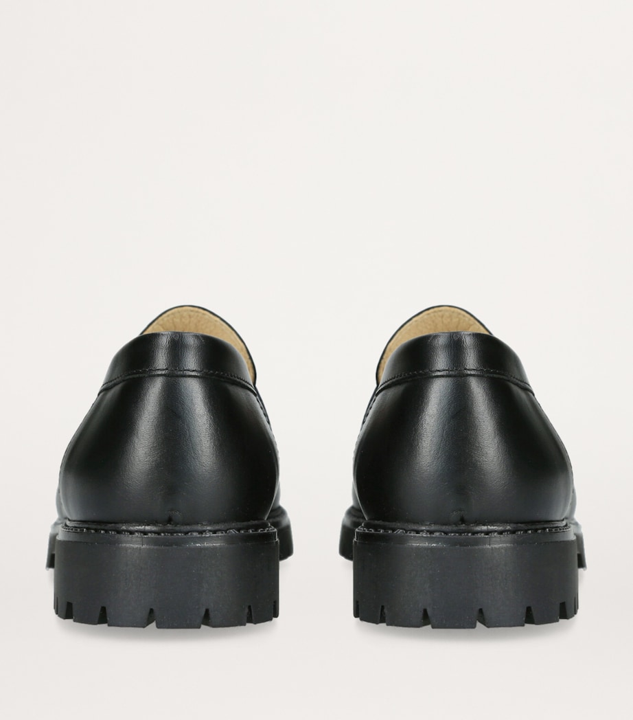 papouelli Leather Maximus Loafers Black Image 2