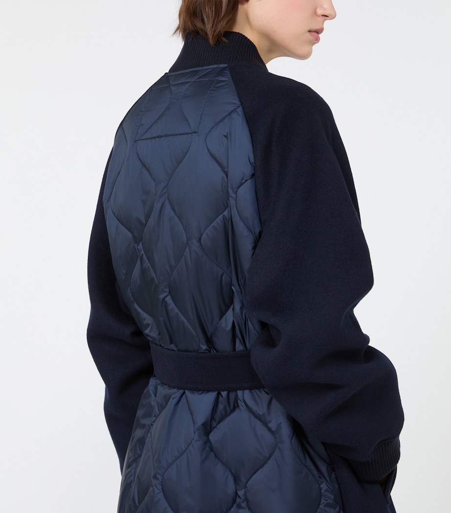 Weekend Max Mara Womens Virgin Wool Quilted Coat Navy Image 5