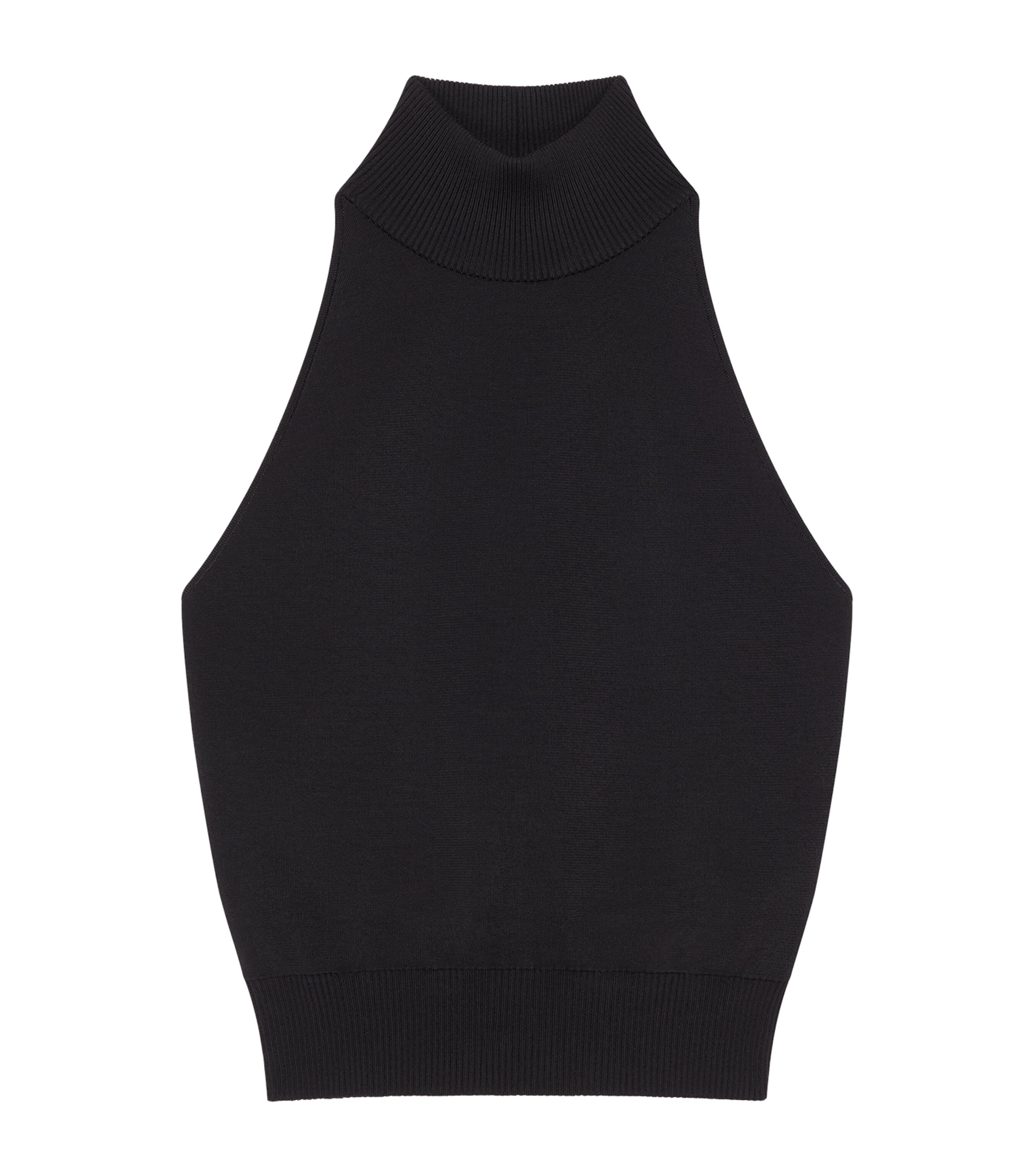 Knitted Tank Top BLACK Image 1