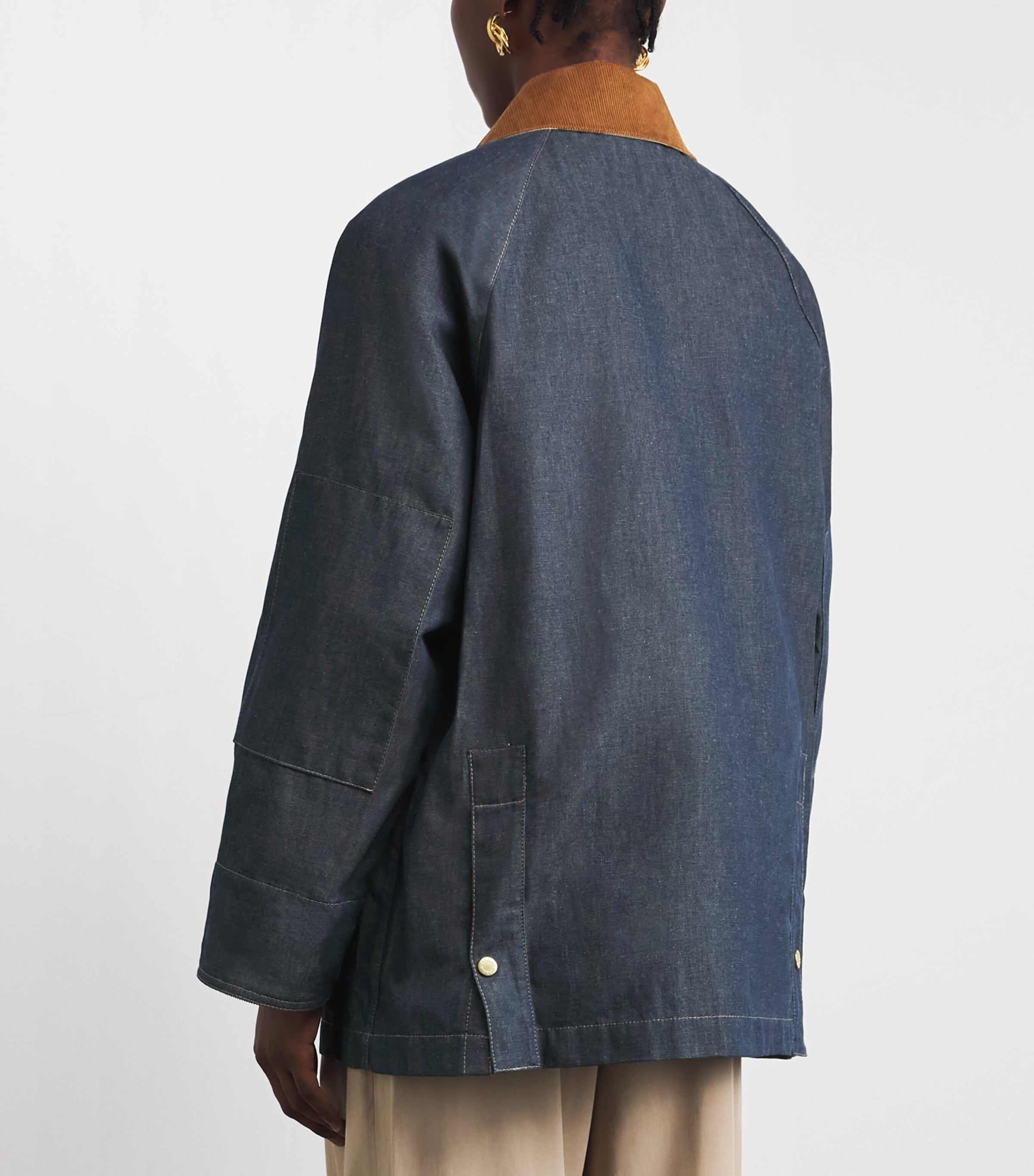 Barbour Womens Denim Asker Jacket Indigo/dress Image 5