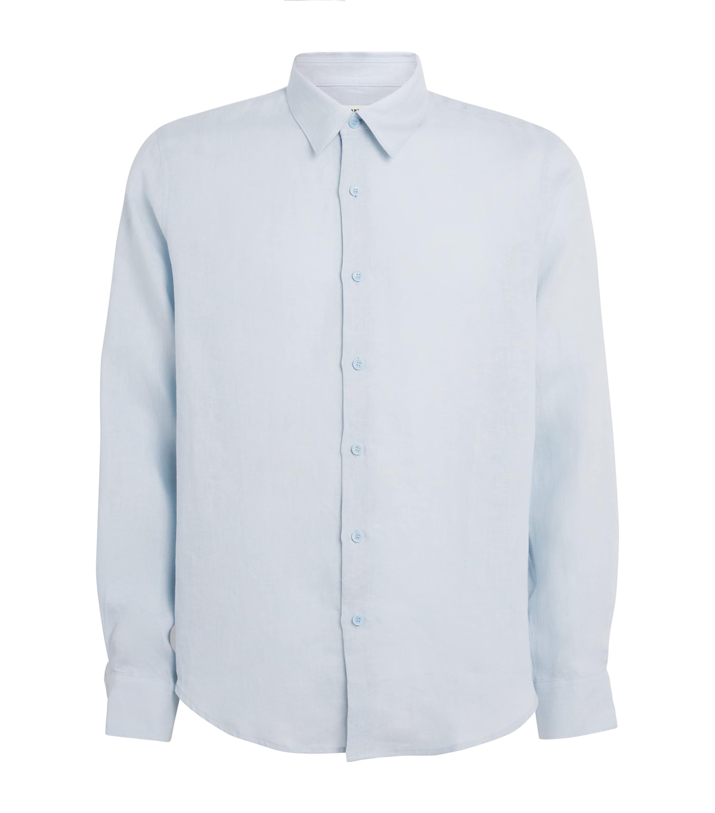 Sandro Paris Mens Linen Shirt Sky Blue Image 1