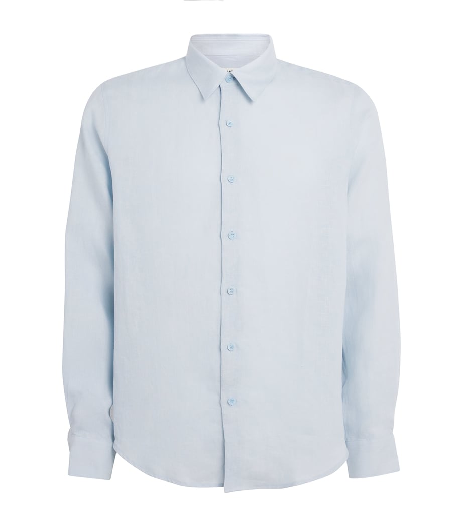 Sandro Paris Mens Linen Shirt Sky Blue Image 1