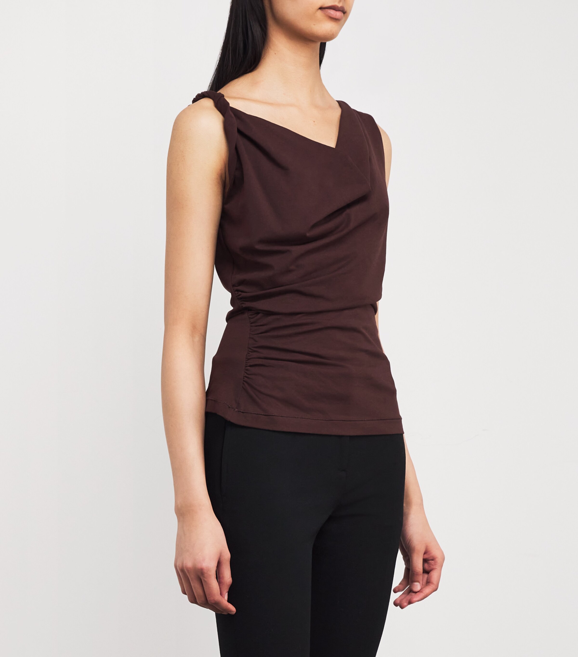 Stretch-Cotton Mara Top D80CHESTNUT Image 3