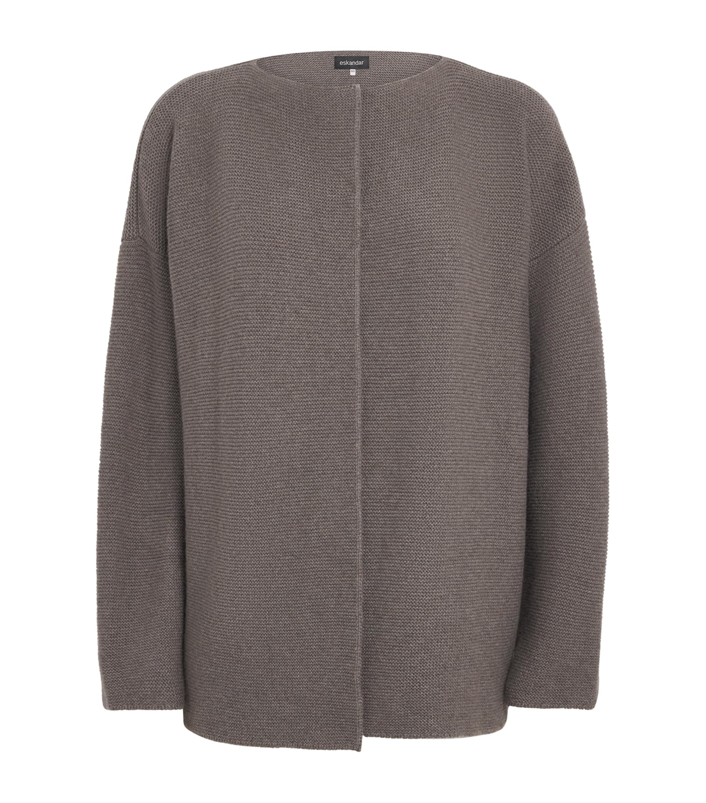 Eskandar Cashmere Cardigan Jacket In Nude