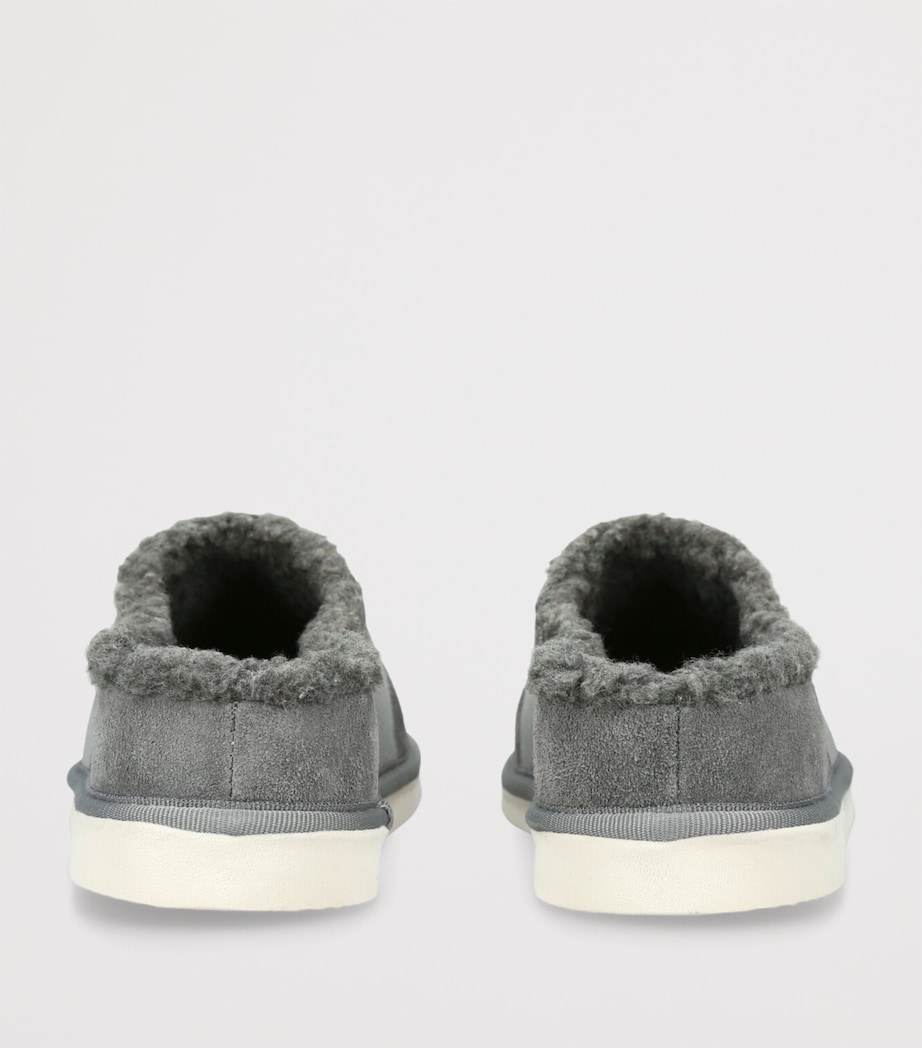 Chloé Kids Suede Shearling-Lined Slipper Grey Image 2