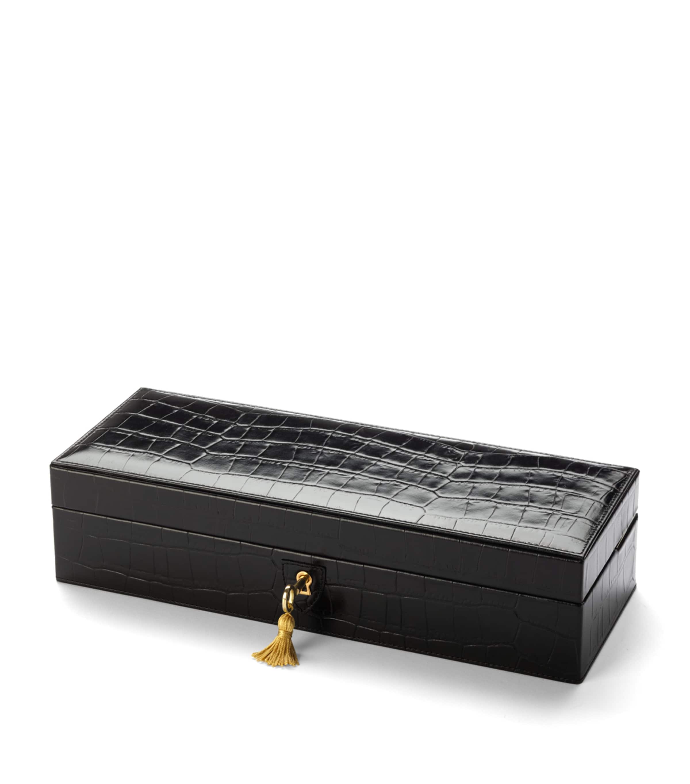 Croc Print Watch Box BLACK Image 2
