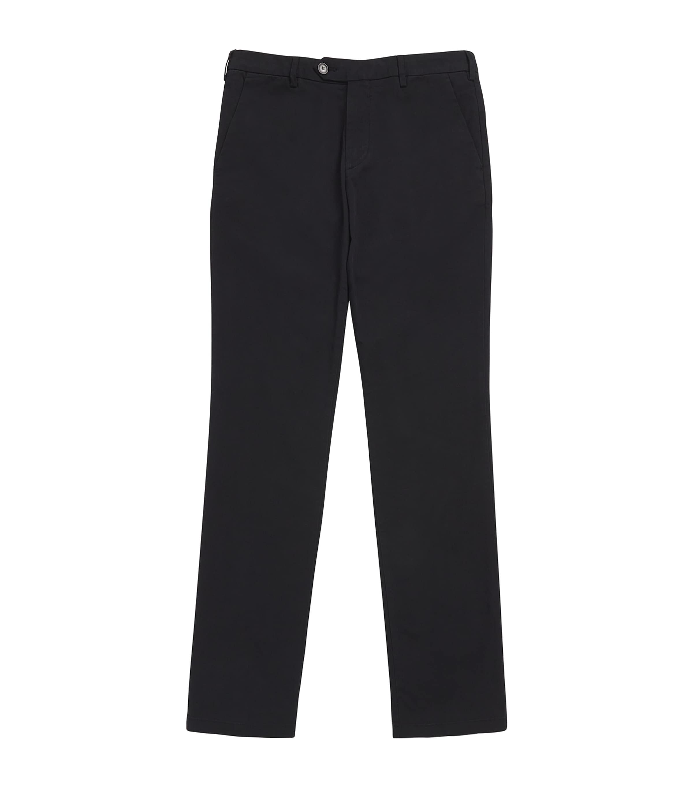 Shop Canali Cotton Twill Trousers In Navy