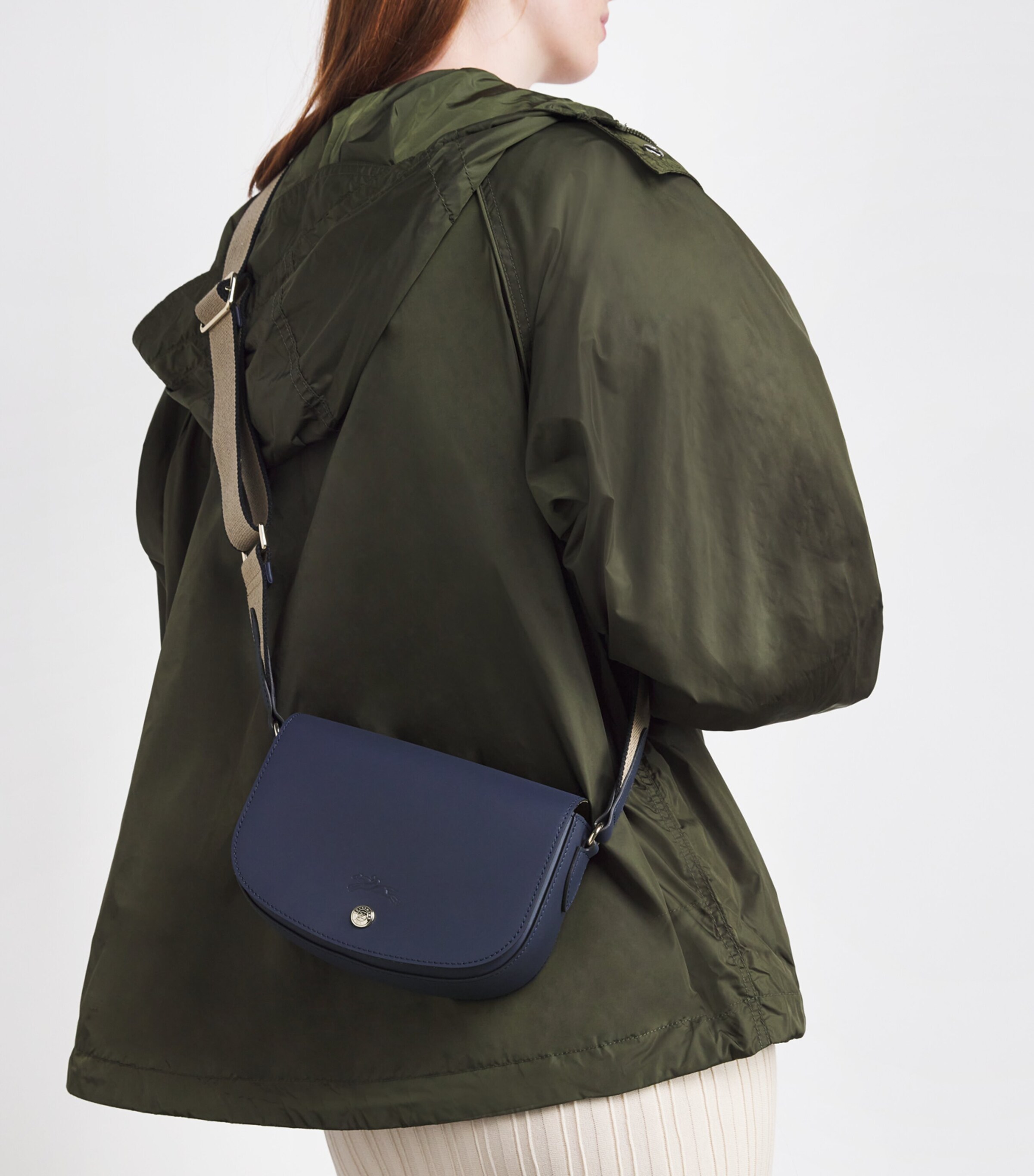 Longchamp Small Leather Épure Cross-Body Bag Navy Image 2