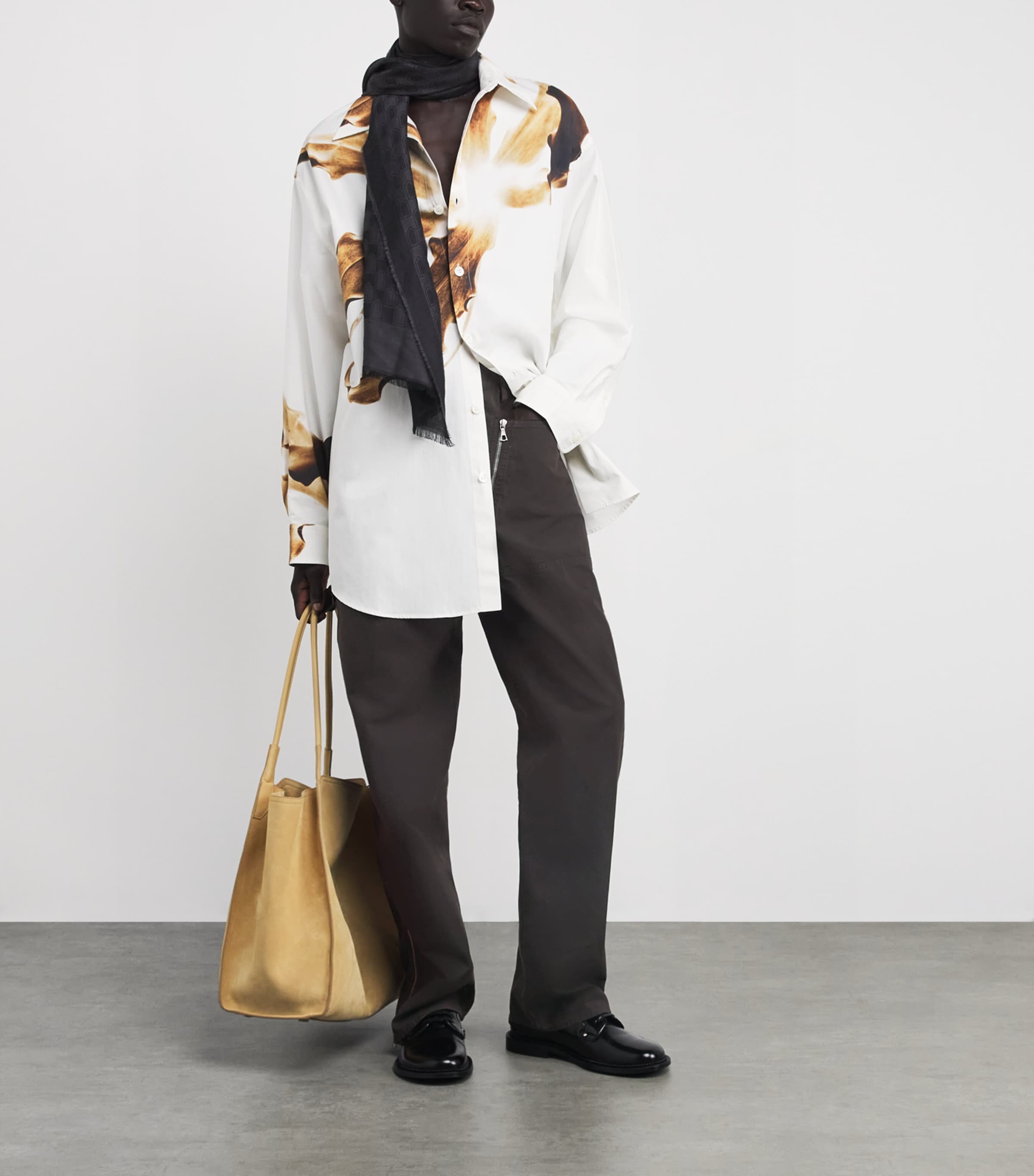 Cotton Zip-Detail trousers BROWN Image 2