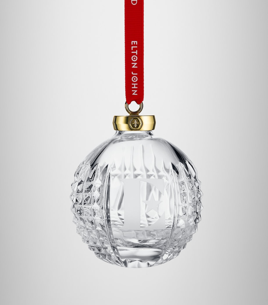 x Elton John Crystal 'E' Bauble CLEAR Image 3