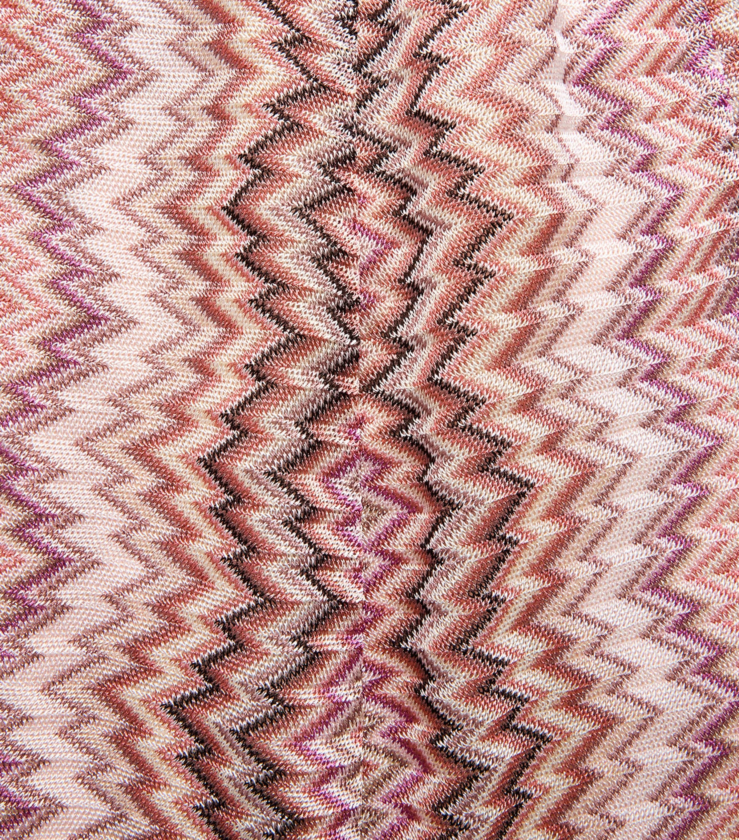 Missoni Womens Zigzag V-Neck Maxi Dress Pink White Image 6
