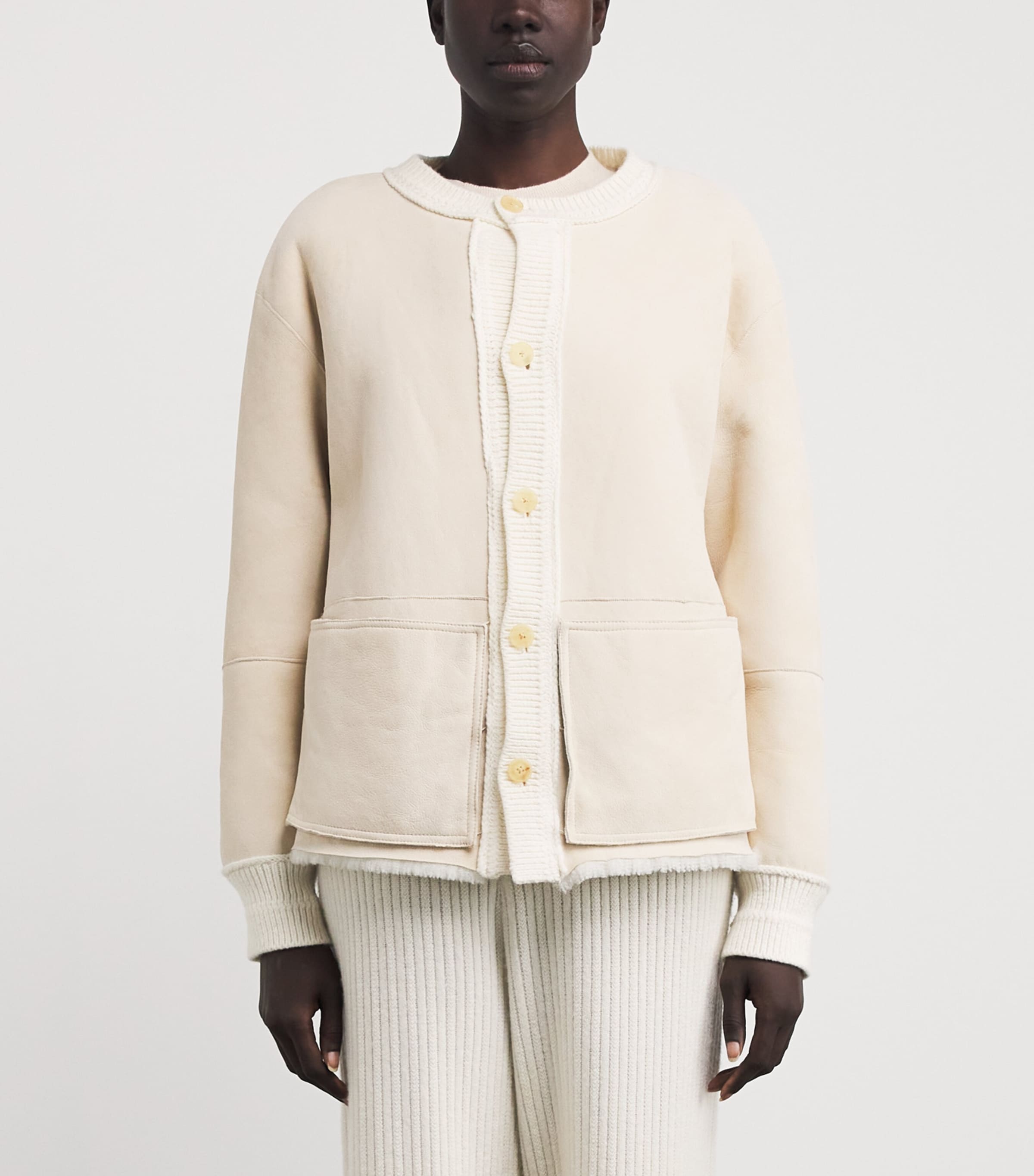 Shearling-Suede Reversible Jacket CLOUD/RAFFIA Image 6