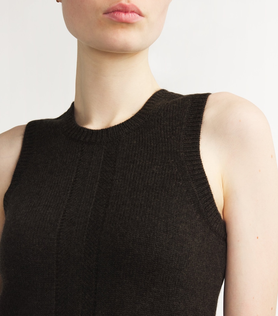 Le Kasha Womens Organic Cashmere Cecina Sweater Vest Chocolat Image 6
