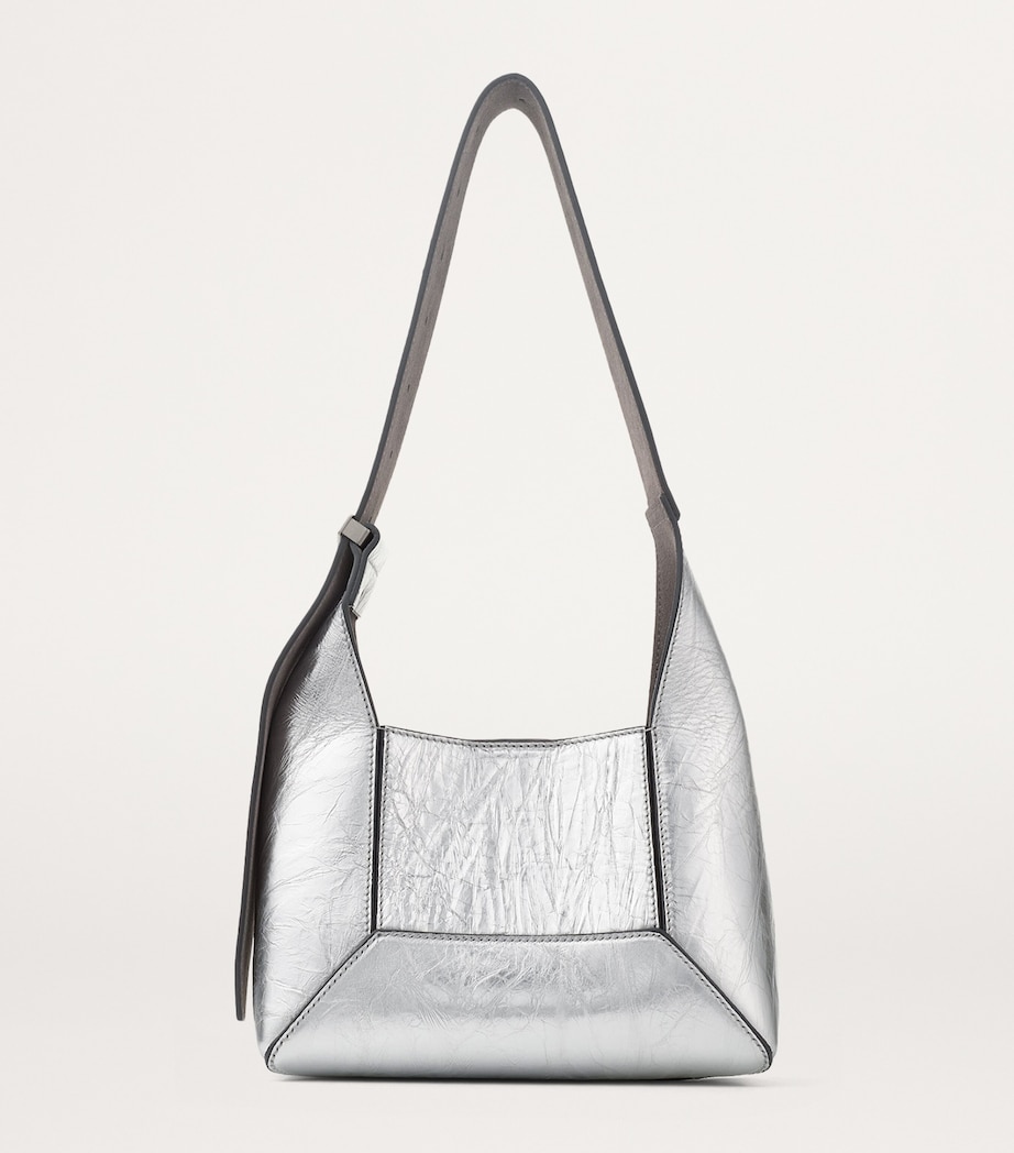 Small Metallic Diamond Shoulder Bag SILVER/ANTIQUE SILVE Image 4